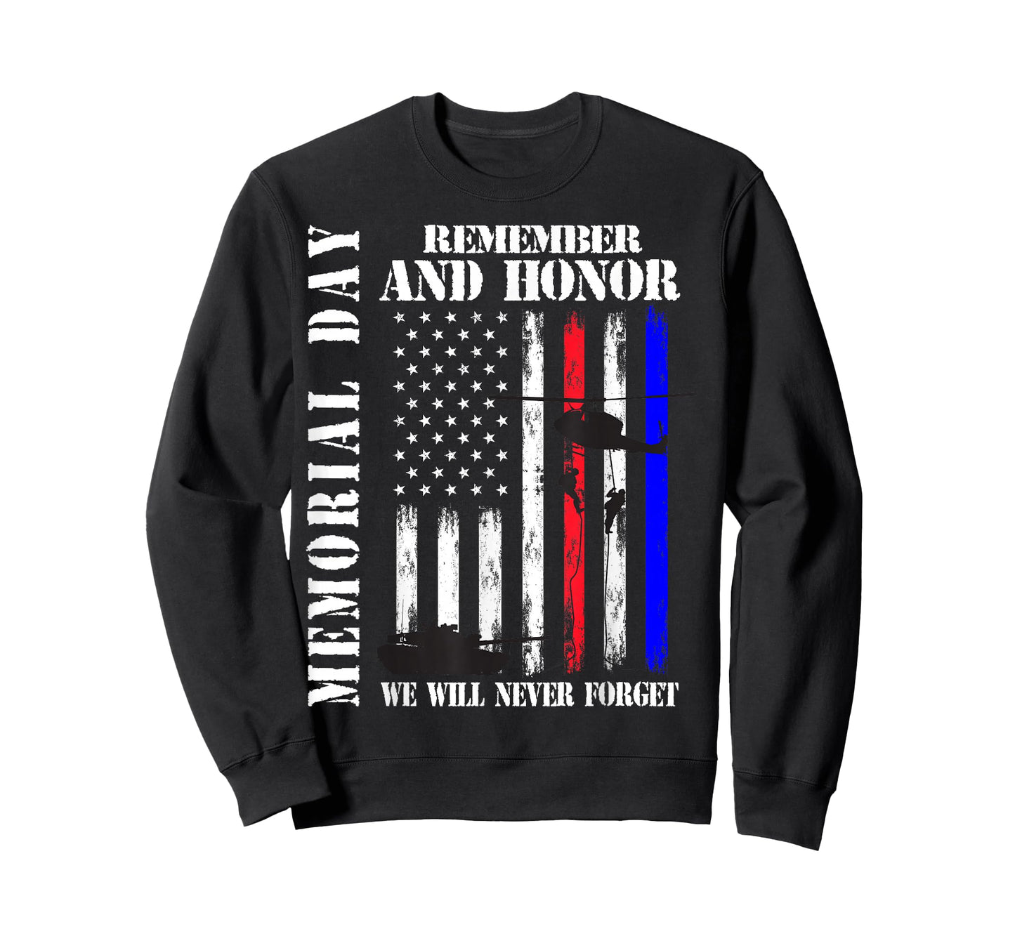 Memorial Day Remember Honor Never Forget Veteran USA Flag T-Shirt