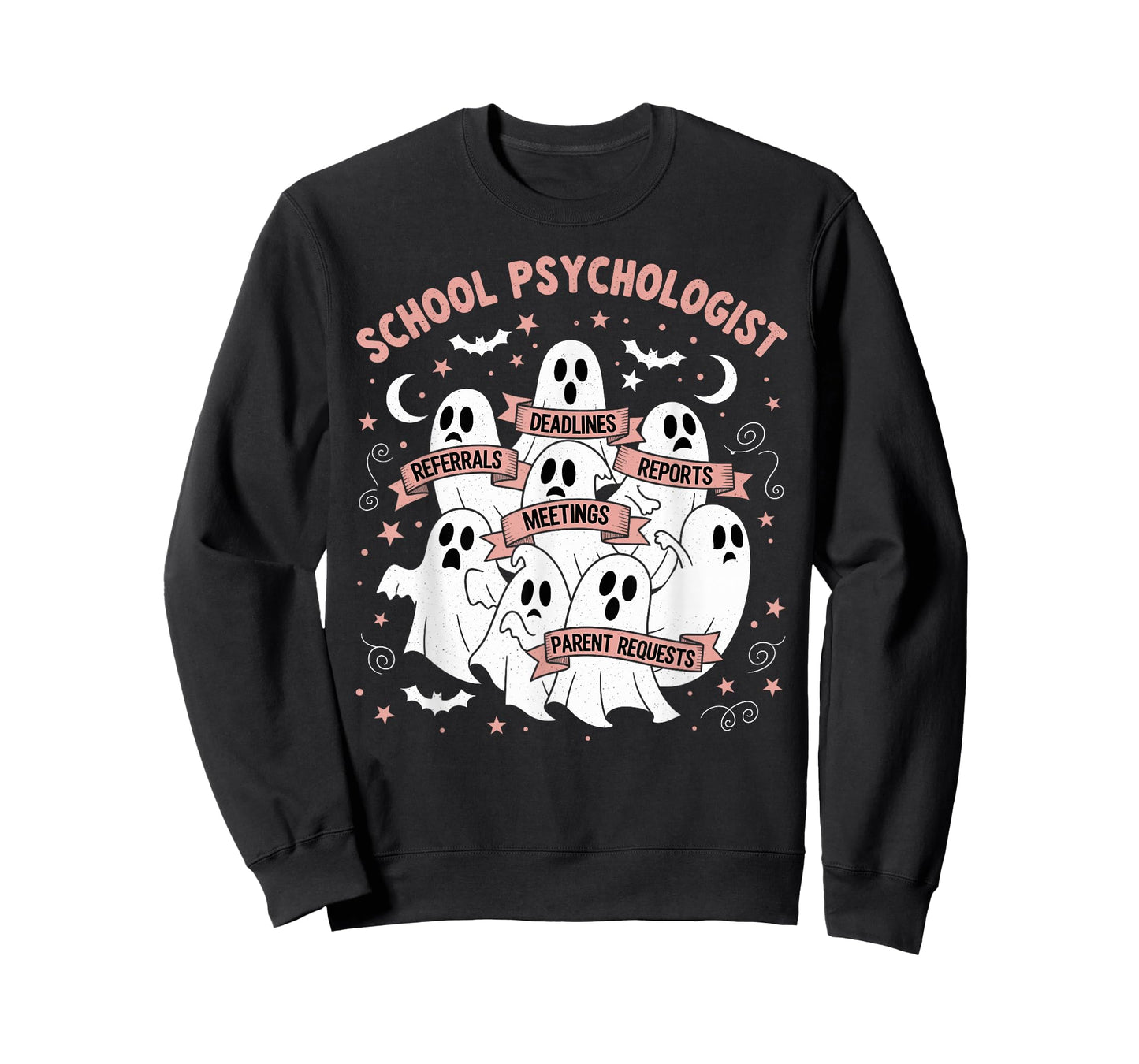 School Psychologist Halloween Ghosts Psych Funny Halloween T-Shirt