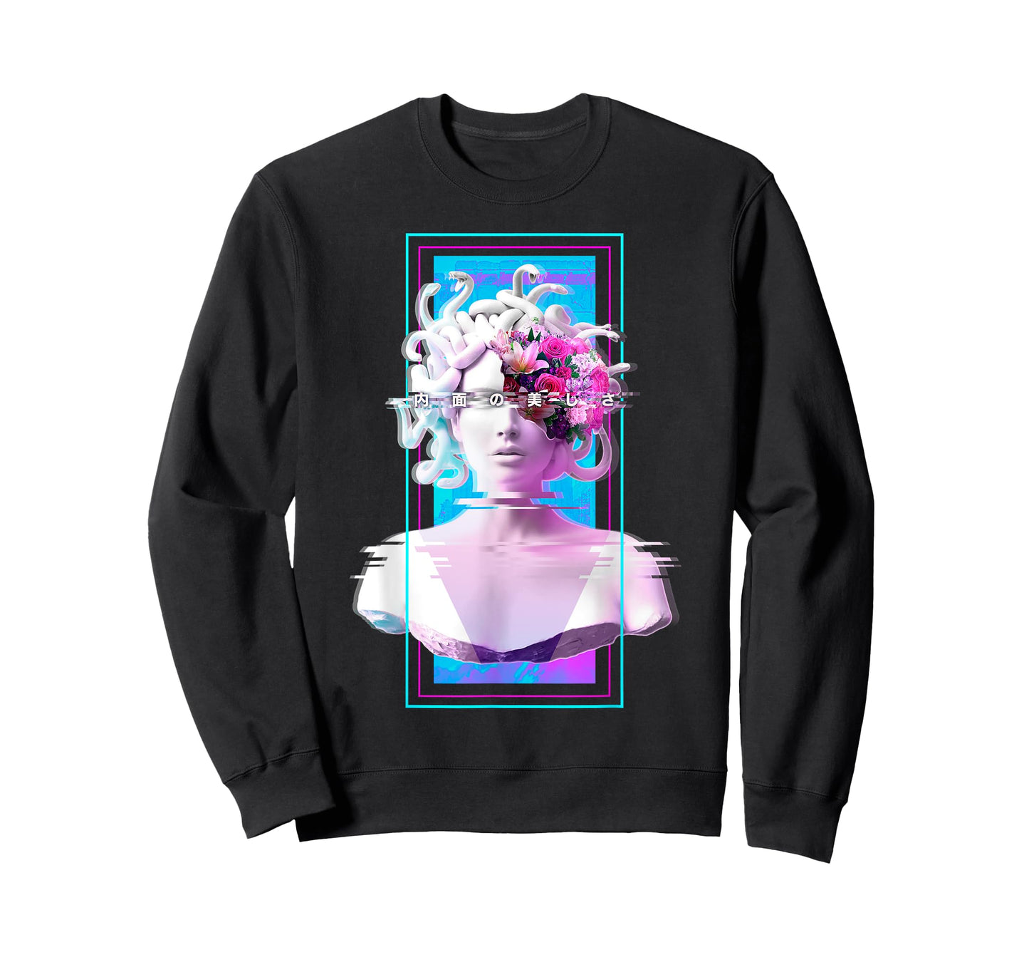 Vaporwave Medusa Statue Aesthetic Art Glitch Japanese Otaku T-Shirt