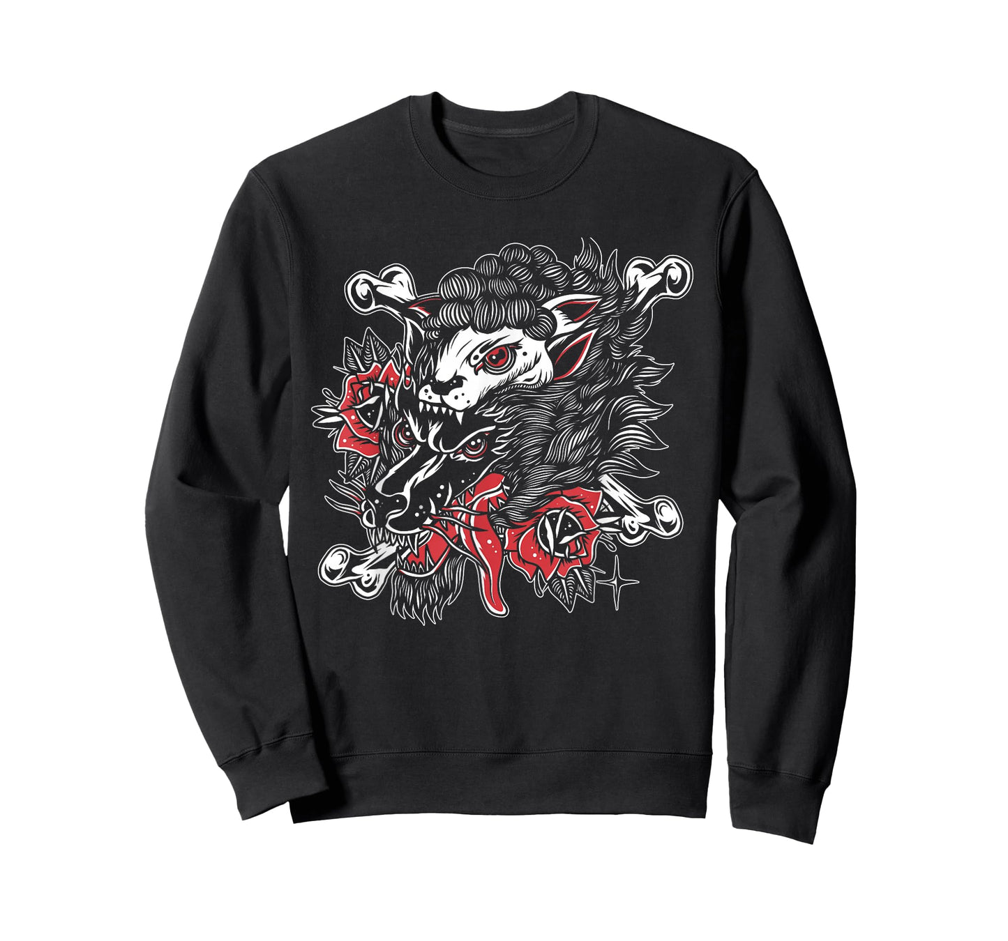 Wolf In Sheep's Clothing American Traditional Tattoo Flash T-Shirt