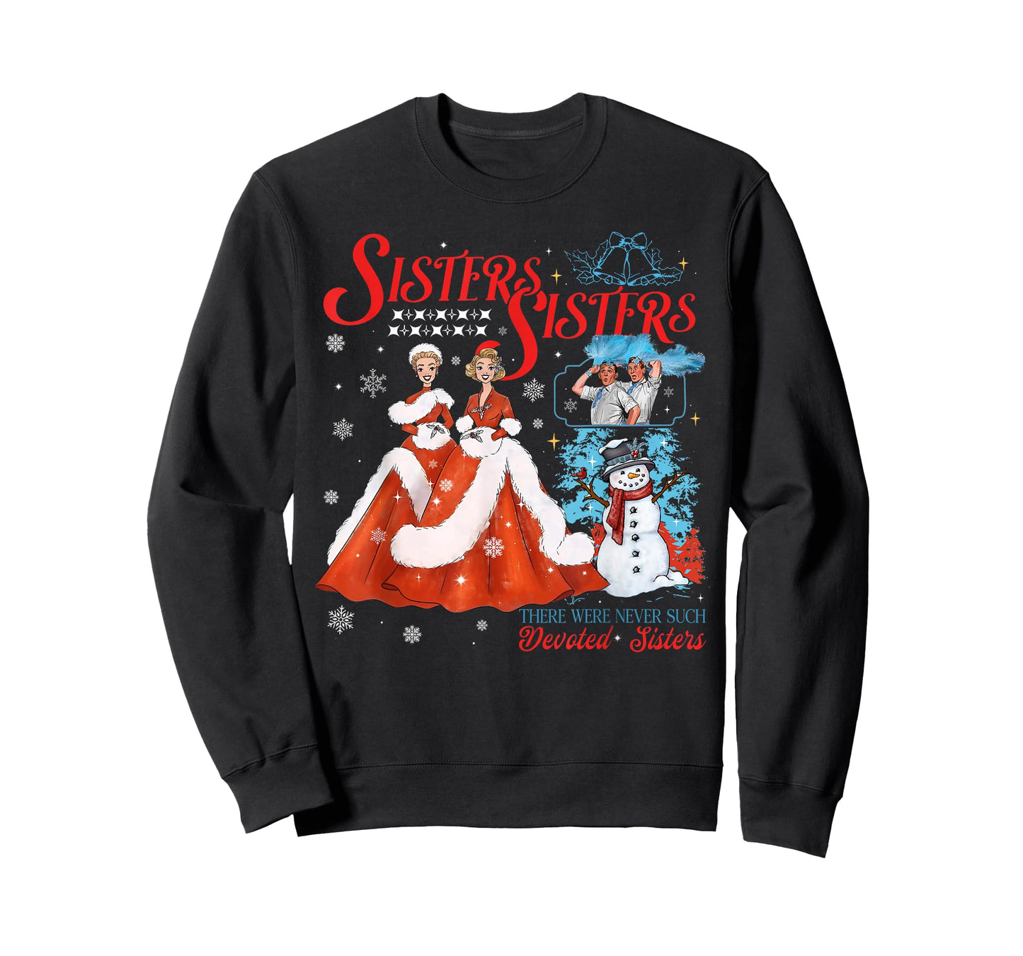 Devoted Sisters Merry Christmas White Xmas Snowflake Holiday T-Shirt