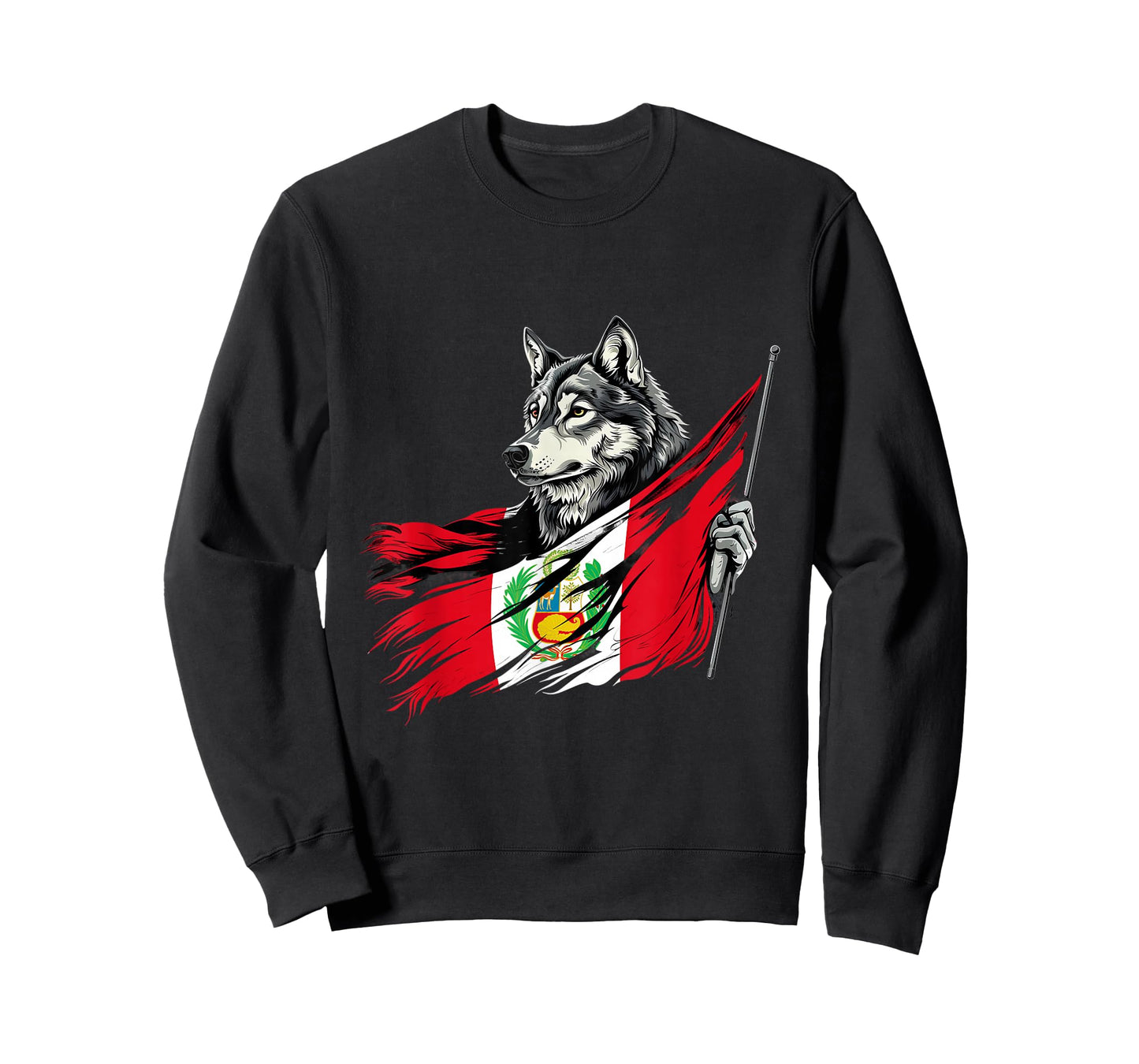 Peru Peruvian Pride Wolf Peruvian Roots Peruvian Flag T-Shirt