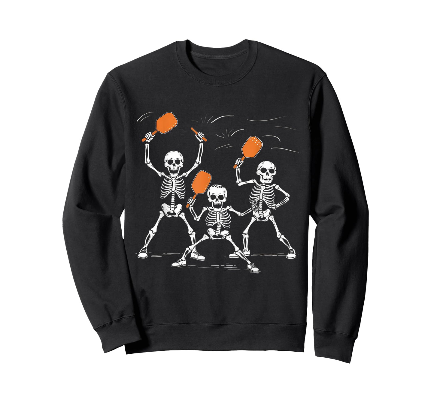 Funny Skeletons Playing Pickleball Halloween T-Shirt