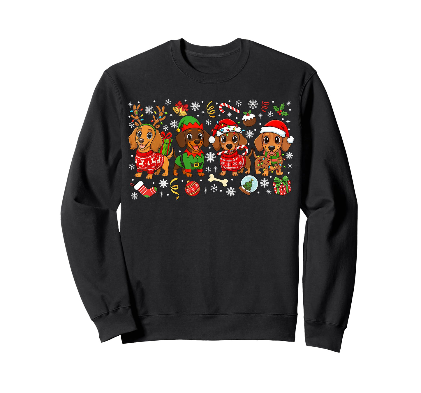 Christmas Dachshund Dogs Tree Xmas Gifts for Pet Dog Lovers T-Shirt
