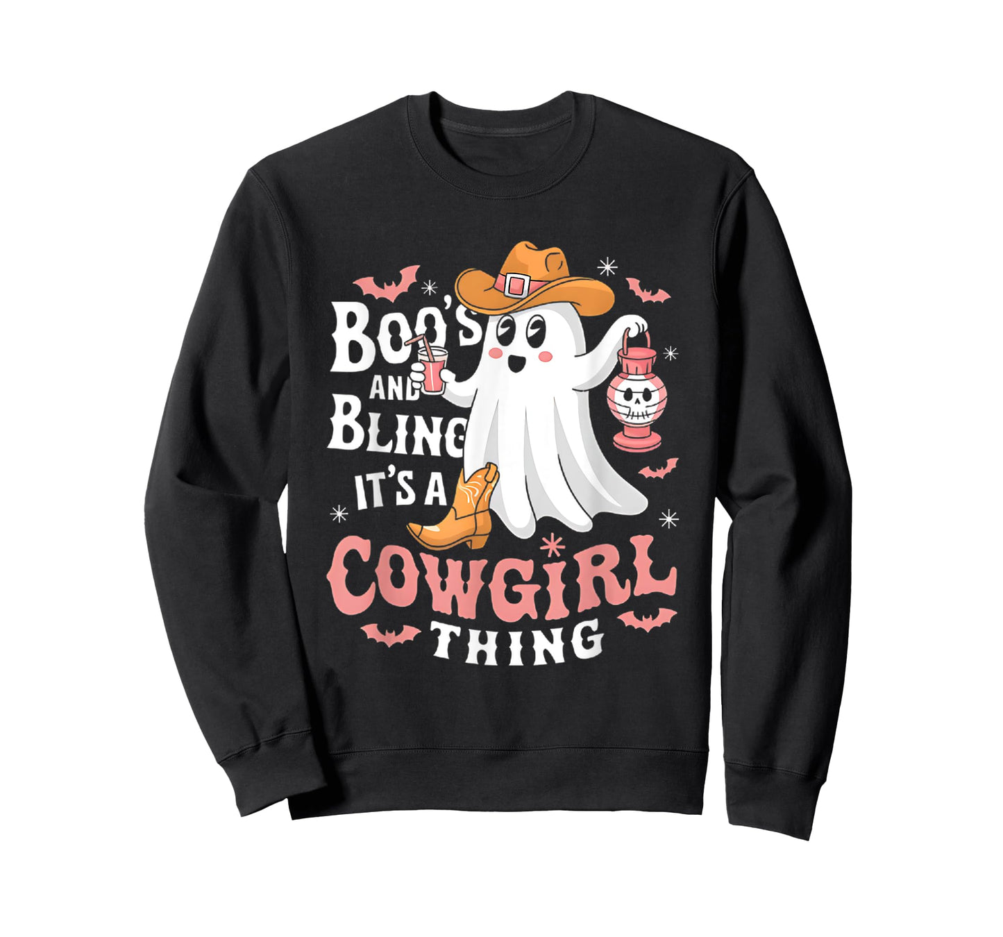 Boos and bling its a cowgirl thing halloween rodeo ghost T-Shirt