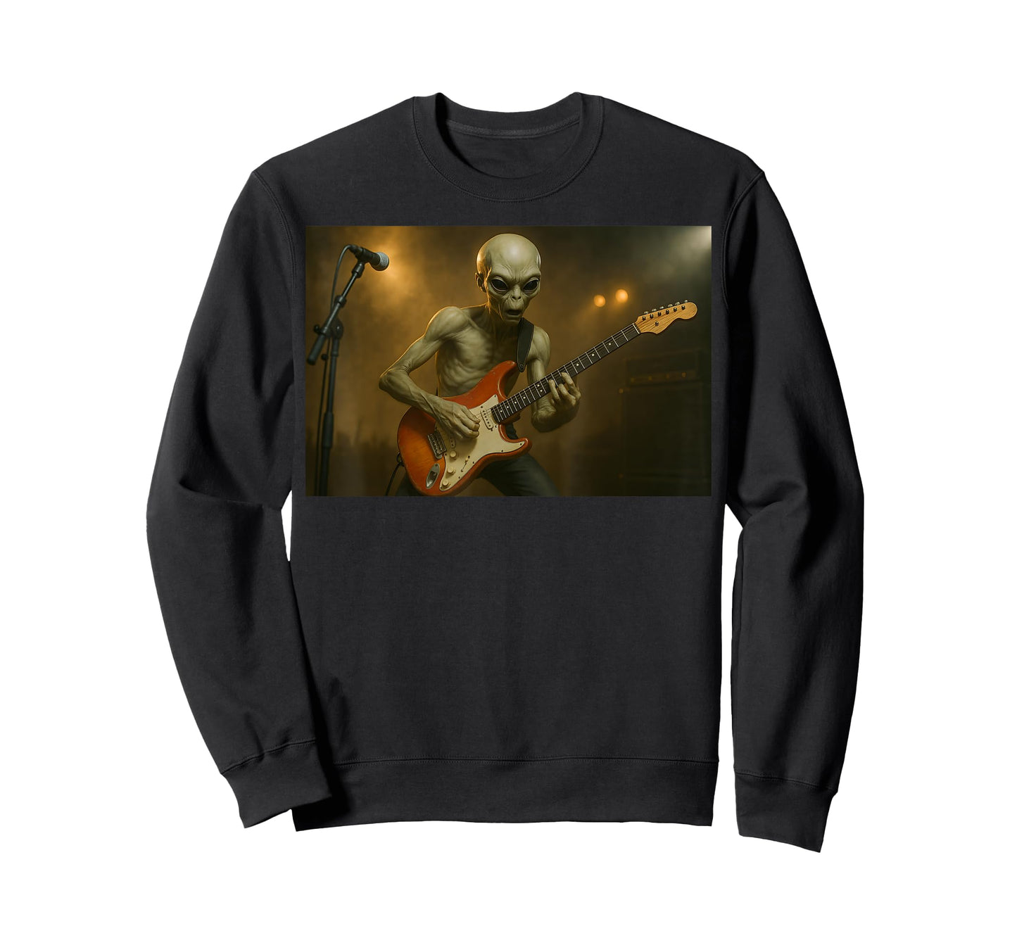 Alien Playing Guitar Rock Music Band T-Shirt