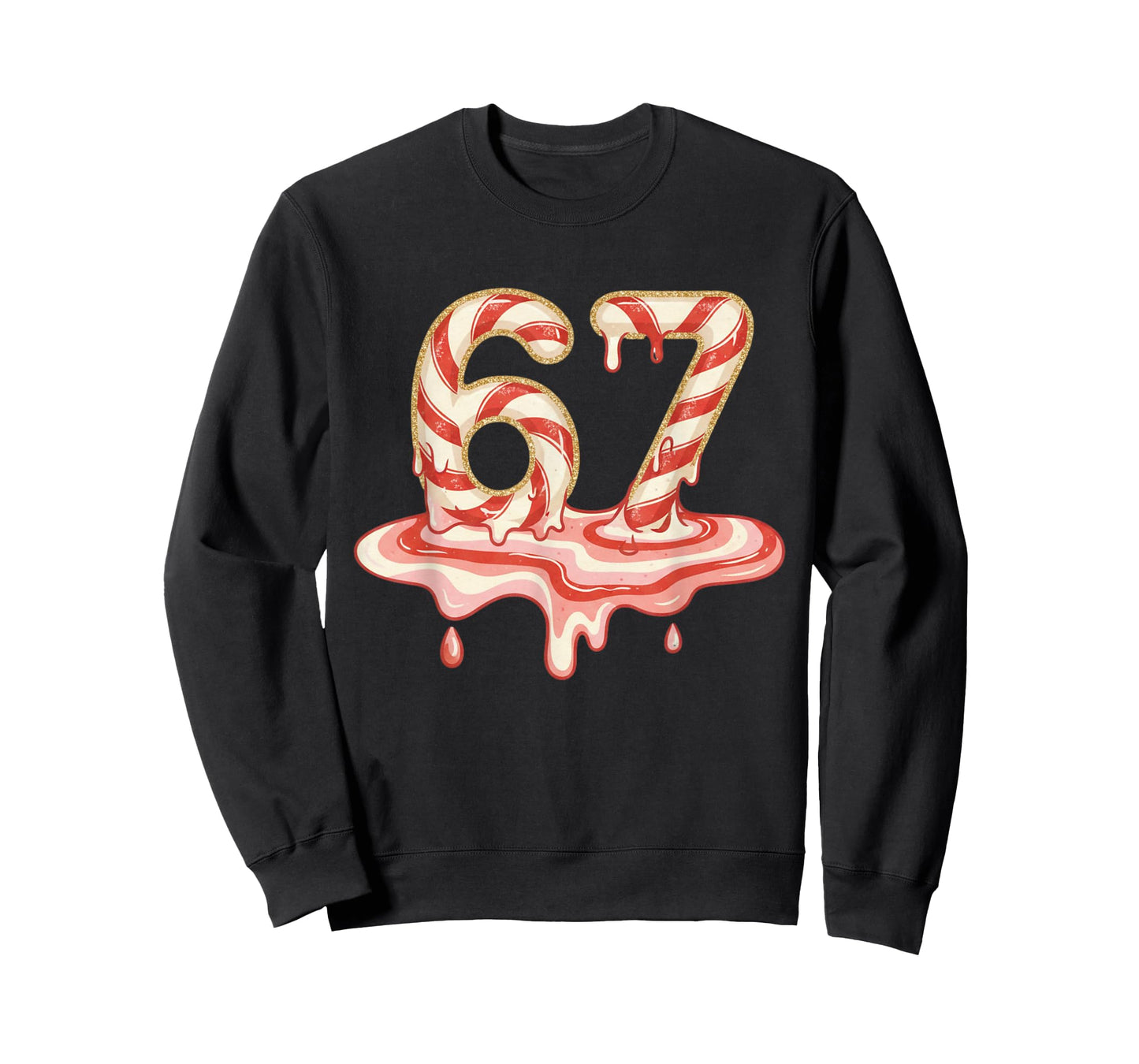 67 Christmas Melting Candy Cane six Seven for Girls T-Shirt