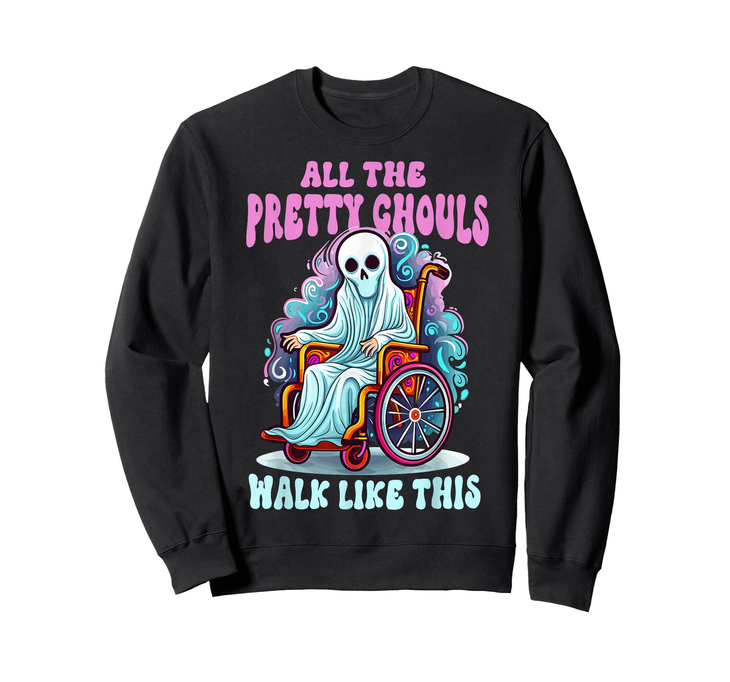 Halloween Wheelchair Costume Handicap Joke Ghouls Walk Like T-Shirt