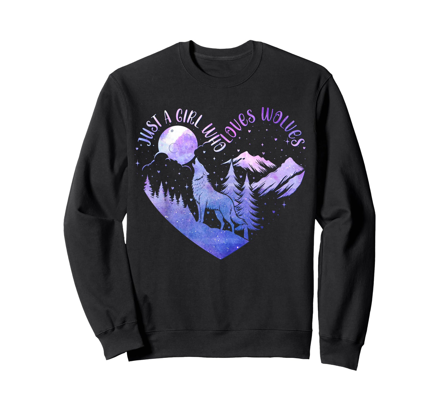 Cute Just a Girl Who Loves Wolves Wolf Lover Women And Girls T-Shirt
