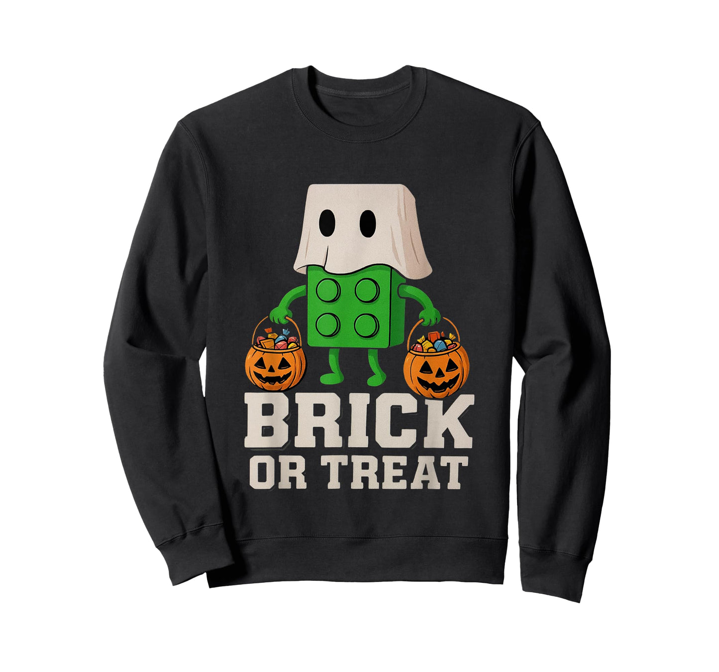 Building Bricks Halloween Brick or Treat Ghost Builder Funny T-Shirt