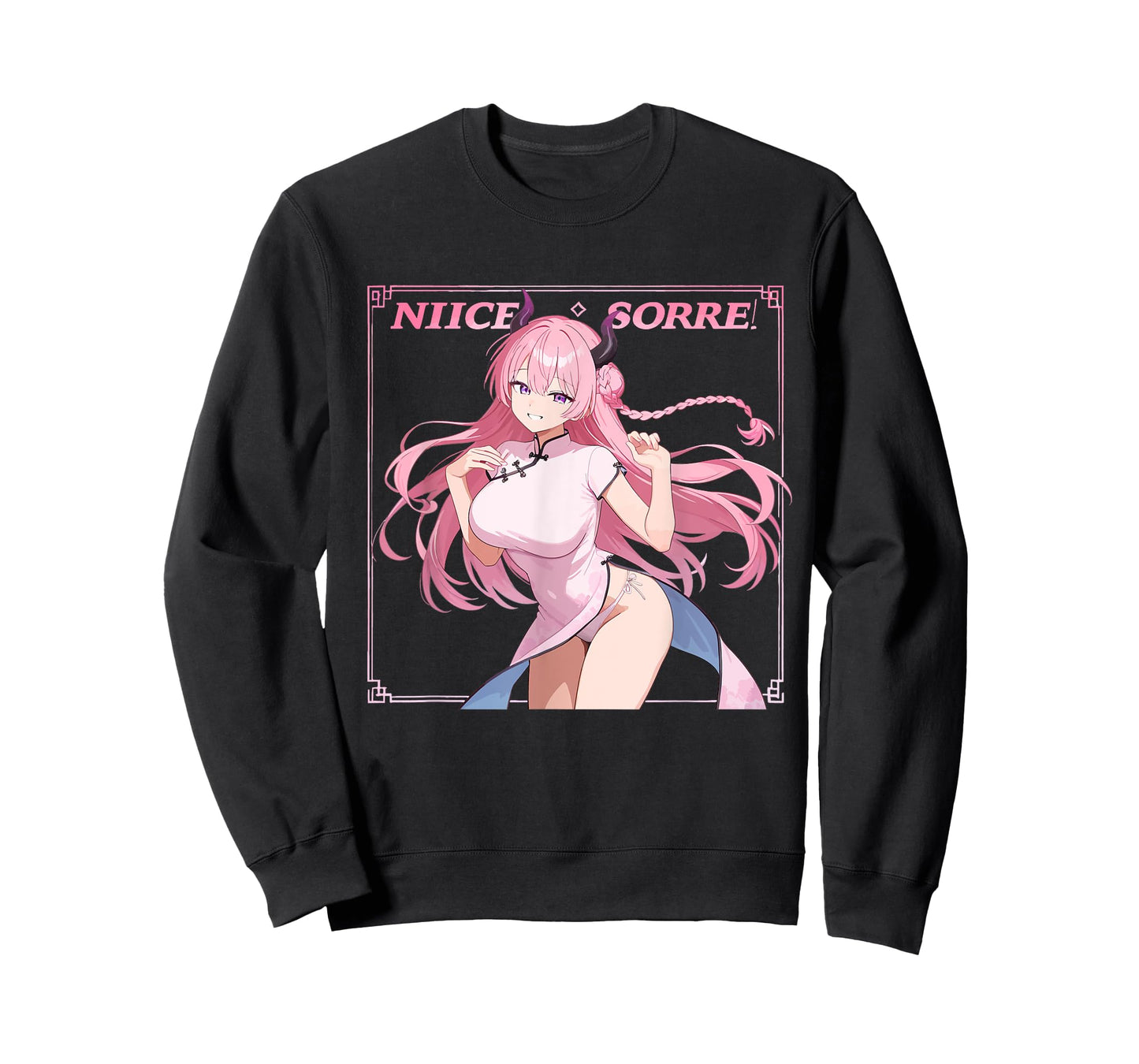 Waifu Sexy Anime Girl Horns Japanese Retro Art T-Shirt