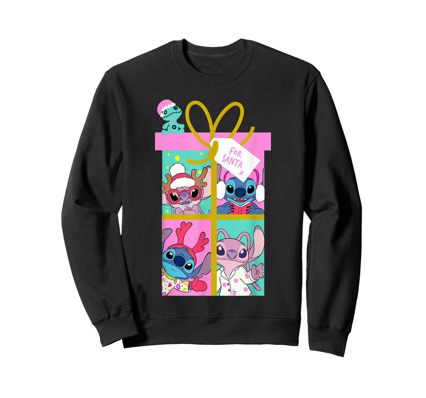 Disney Lilo & Stitch Christmas Angel & Stitch Gift For Santa T-Shirt
