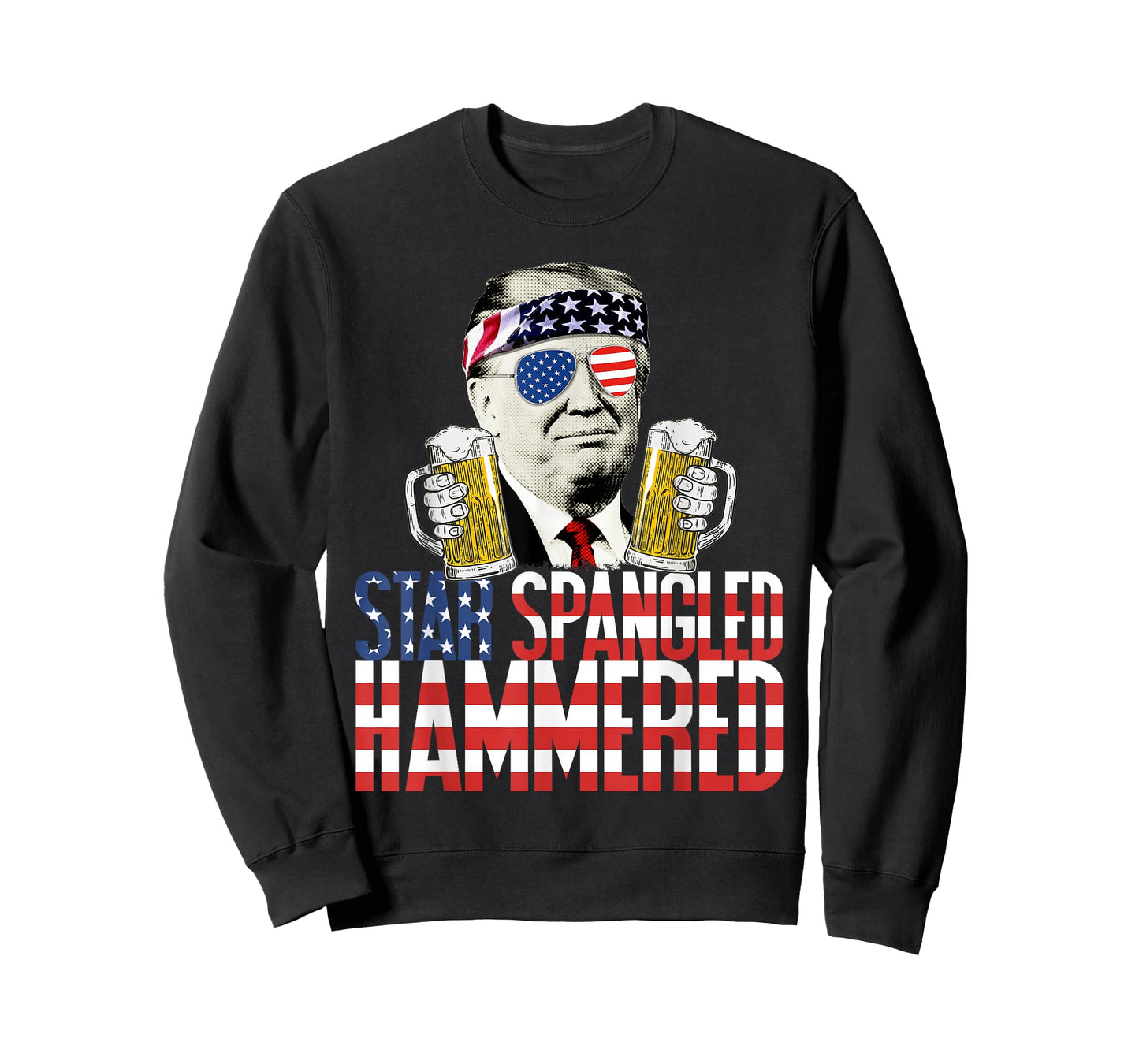 Star Spangled Hammered President Donald Trump Beer Lover T-Shirt
