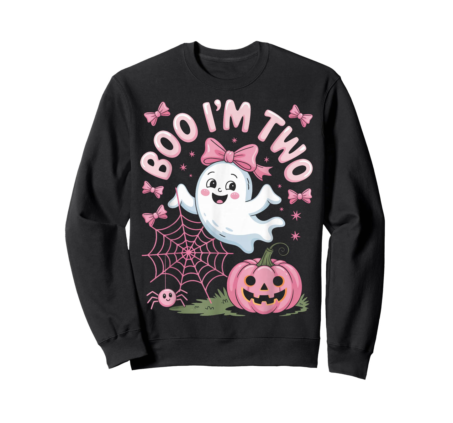 Boo I'm Two Second Birthday Halloween Ghost Pumpkin Kids T-Shirt