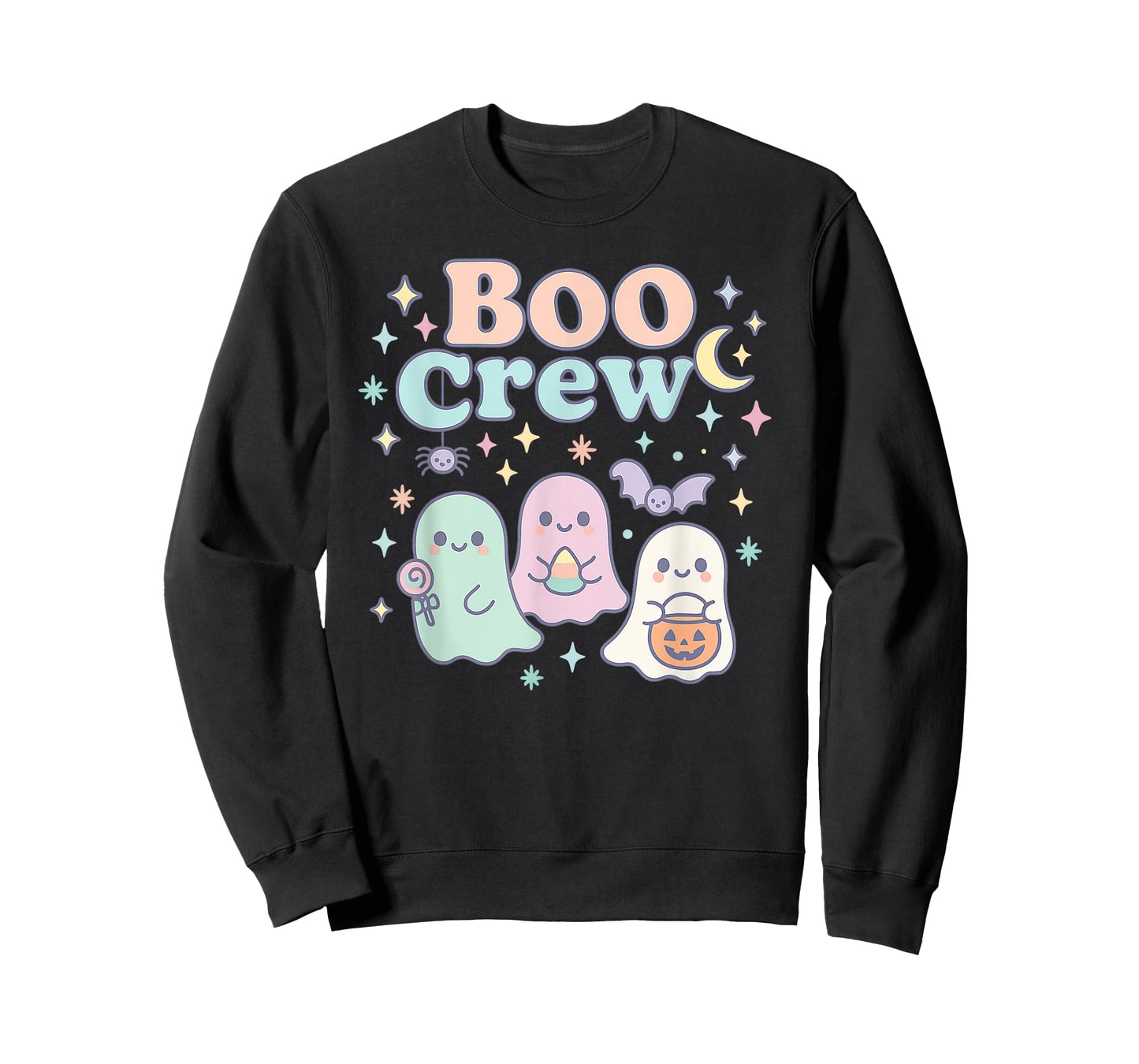 Cute Pastel Boo Crew Halloween Groovy Ghosts Candy Pumpkin T-Shirt