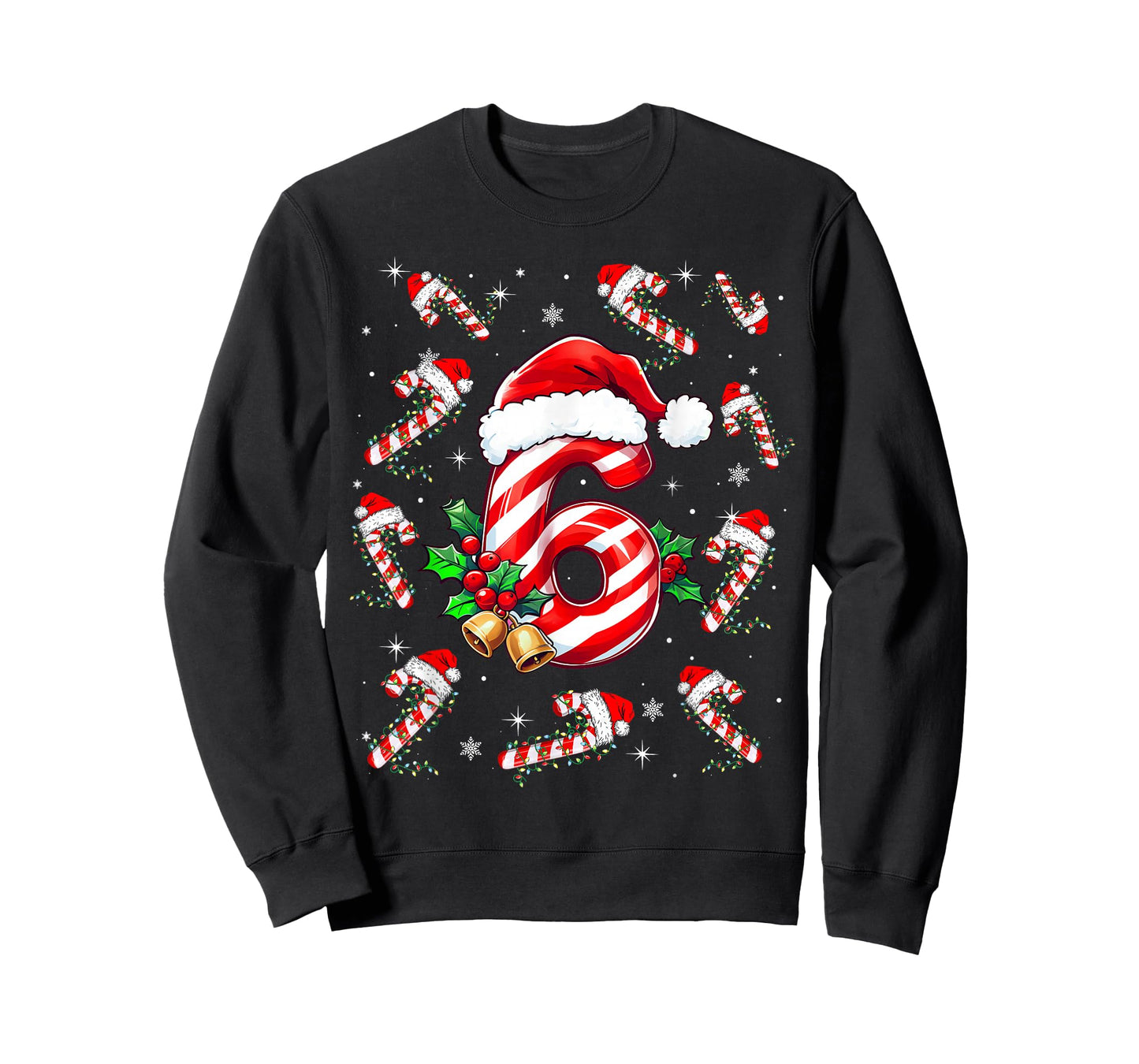 Christmas Fun Six Seven 6 7 Meme Slang Couples Candy Cane T-Shirt