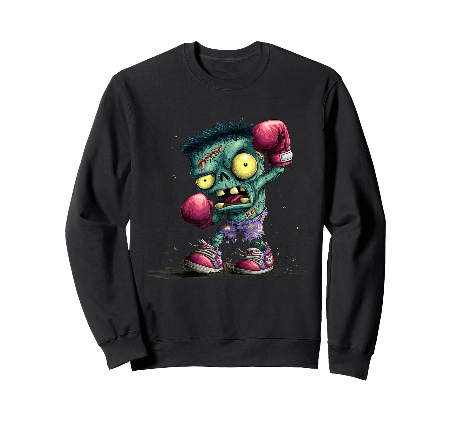 Cartoon Boxer Zombie Costume with Punching Gloves T-Shirt