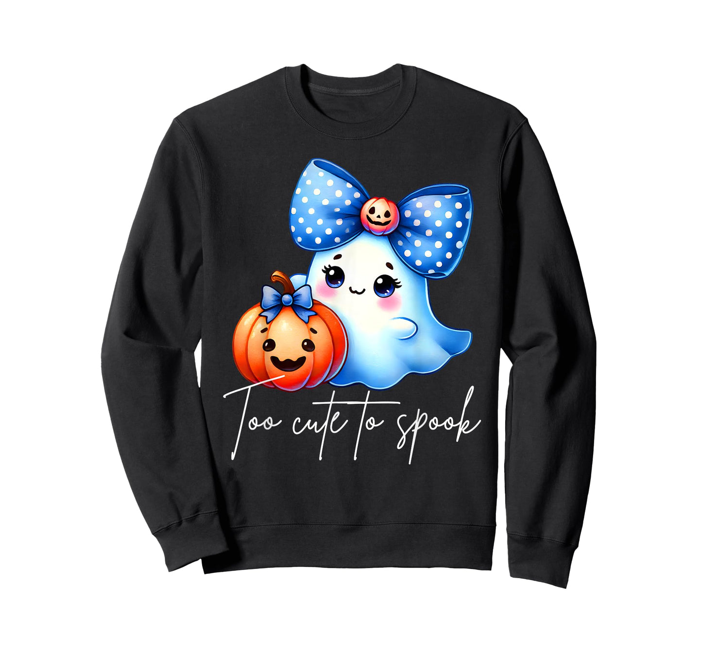 Too Cute To Spook Halloween Ghost Graphic T-Shirt