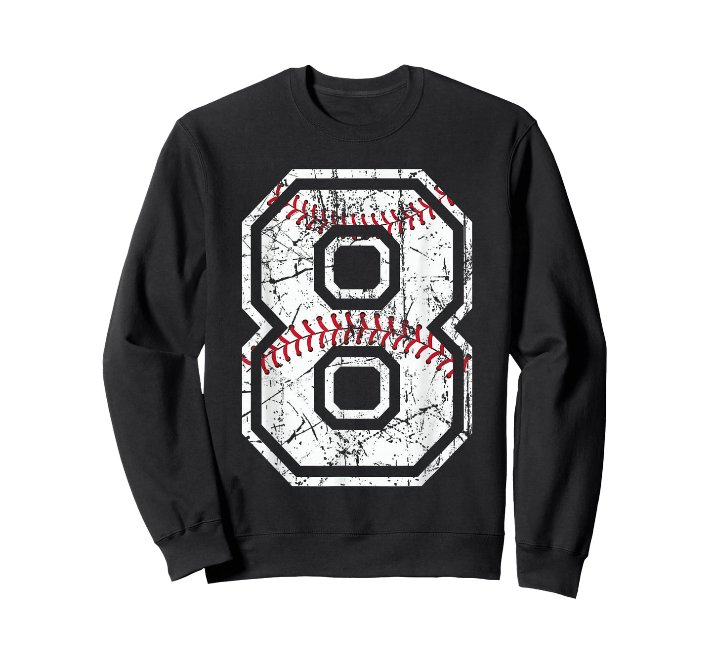 Baseball Jersey Number 8 Vintage Distressed Graphic T-Shirt