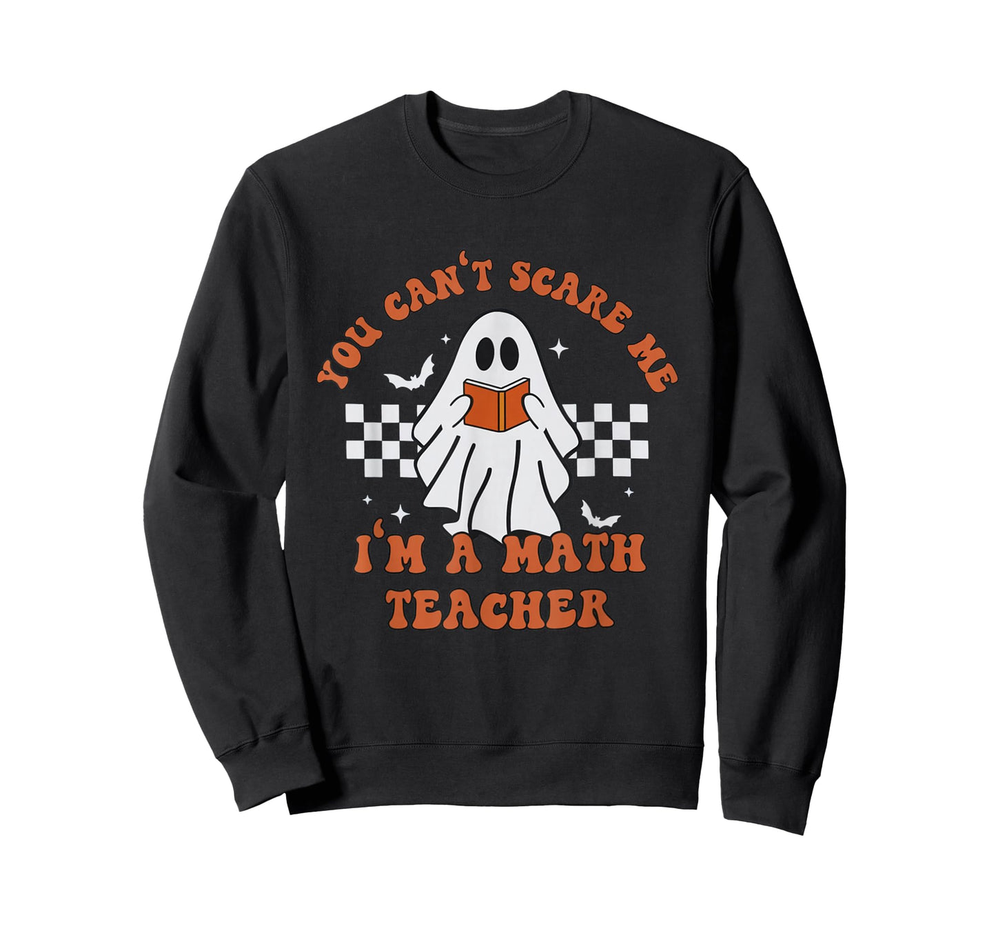 Retro You Can't Scare Me I'm A Math Teacher Cute Ghost Women T-Shirt