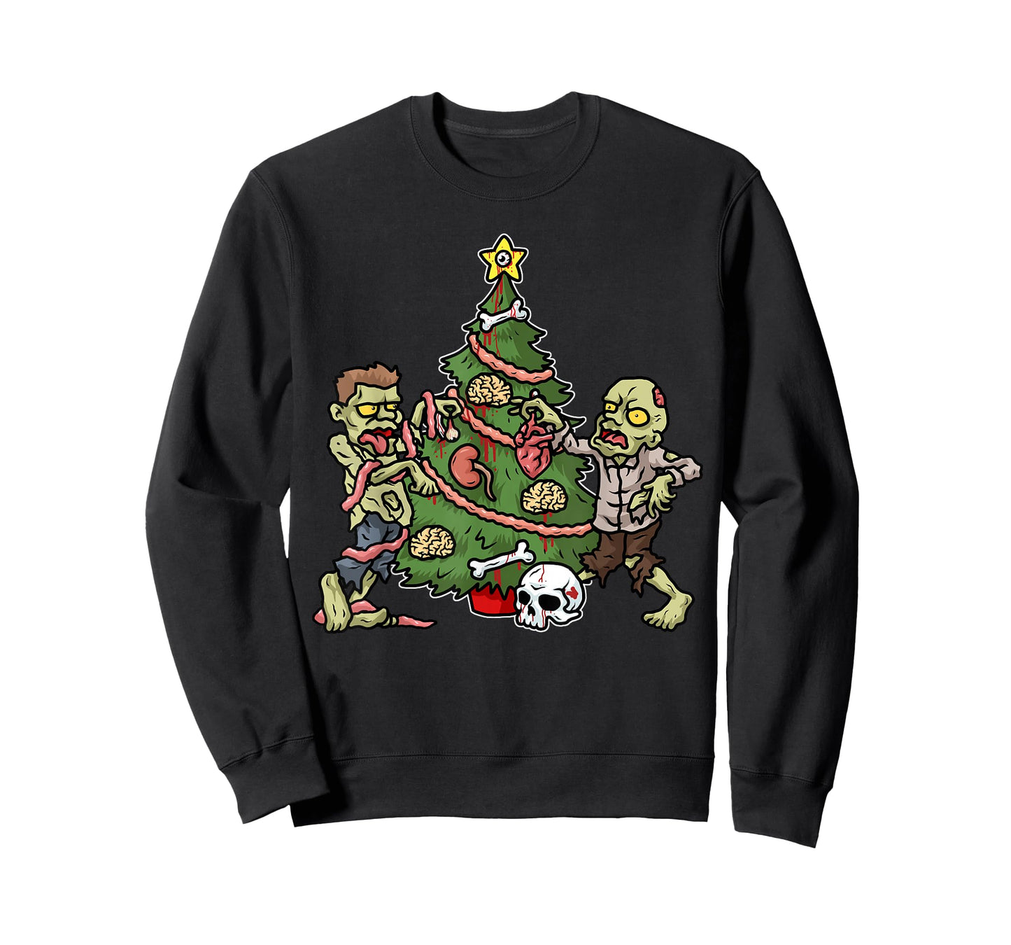 Christmas Zombie Shirt Kids Christmas Tree Gift Men Zombies T-Shirt