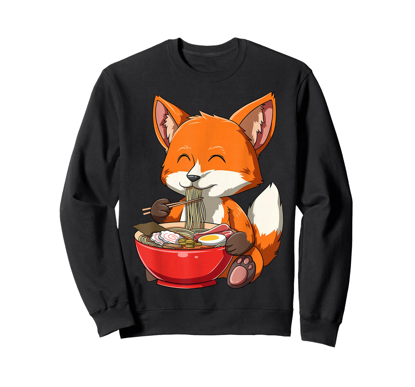 Fox Eating Ramen Ramen Noodle Lovers Fox Themed Gift T-Shirt