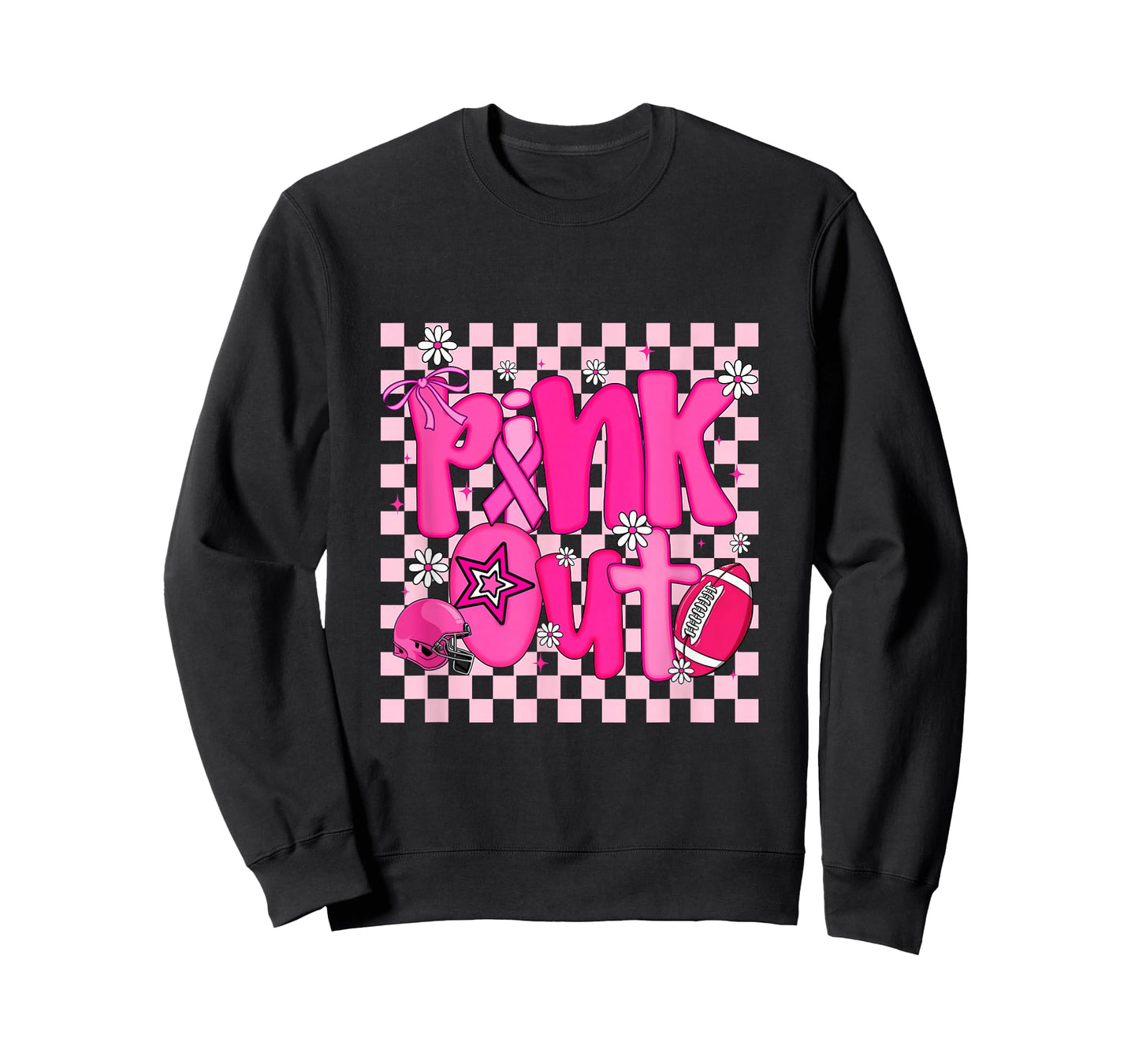 Pink Out Shirt Womens Girls Football Breast Cancer Awareness T-Shirt