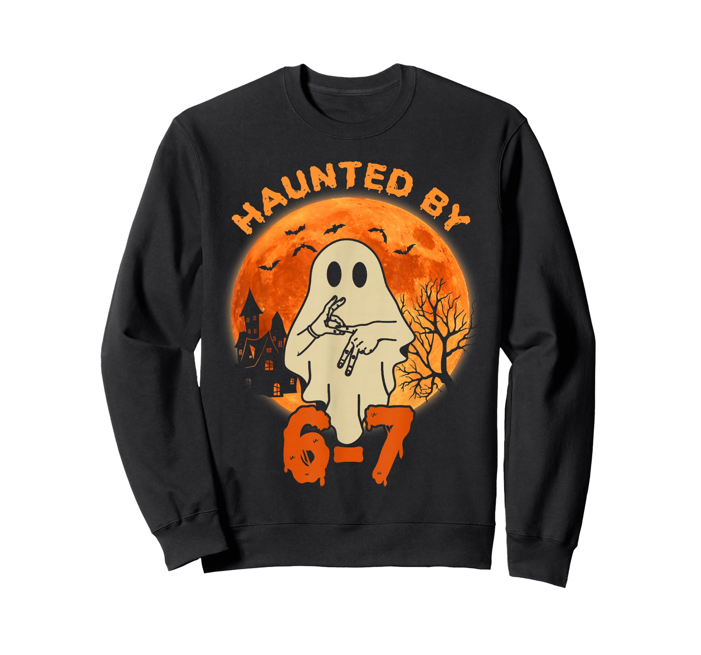 Haunted by 67 Halloween Ghost Six Seven Gen Alpha Z T-Shirt