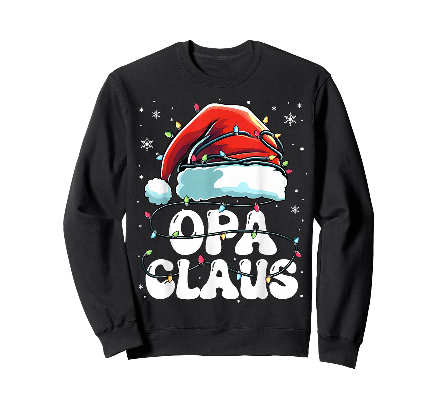 Groovy Opa Claus Christmas Lights Funny Family Xmas Pajama T-Shirt