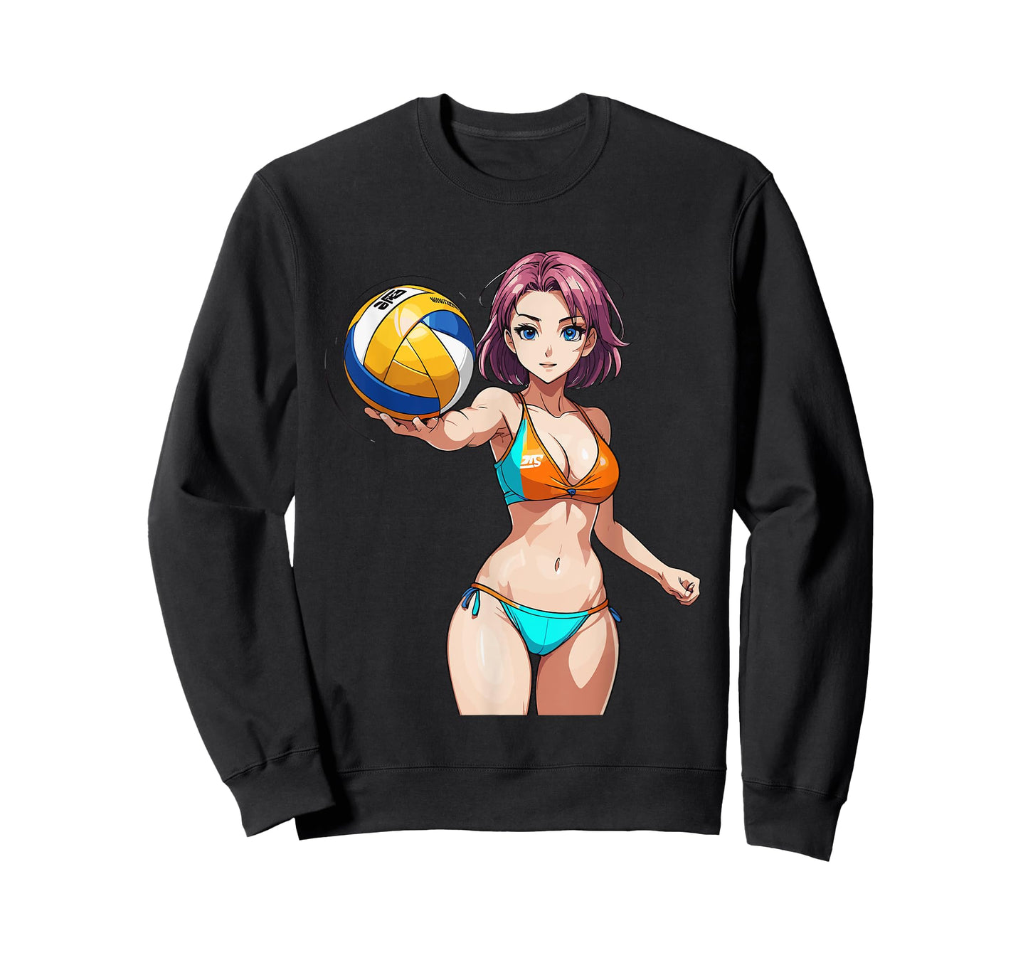 Sexy Fitness Anime Volleyball Girl in Sport Outfit T-Shirt