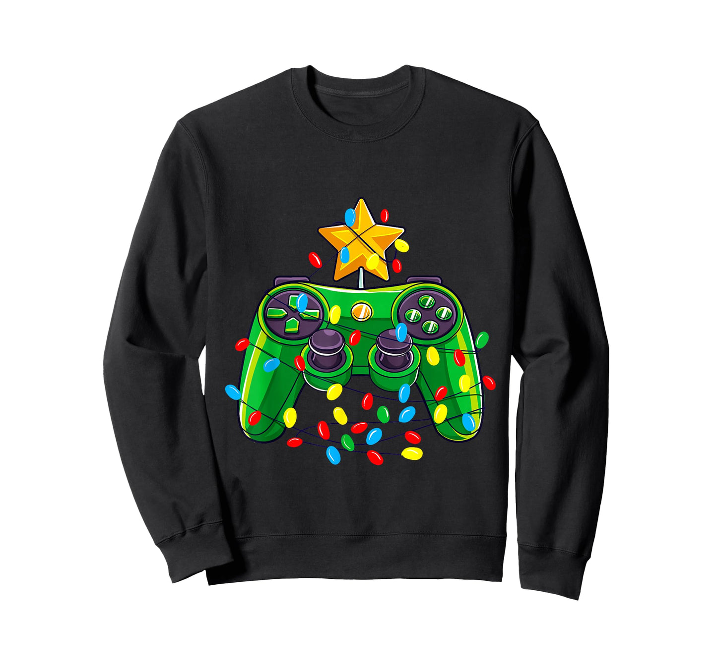 Video Game Controller Christmas Tree Lights Gamer Boys Kids T-Shirt