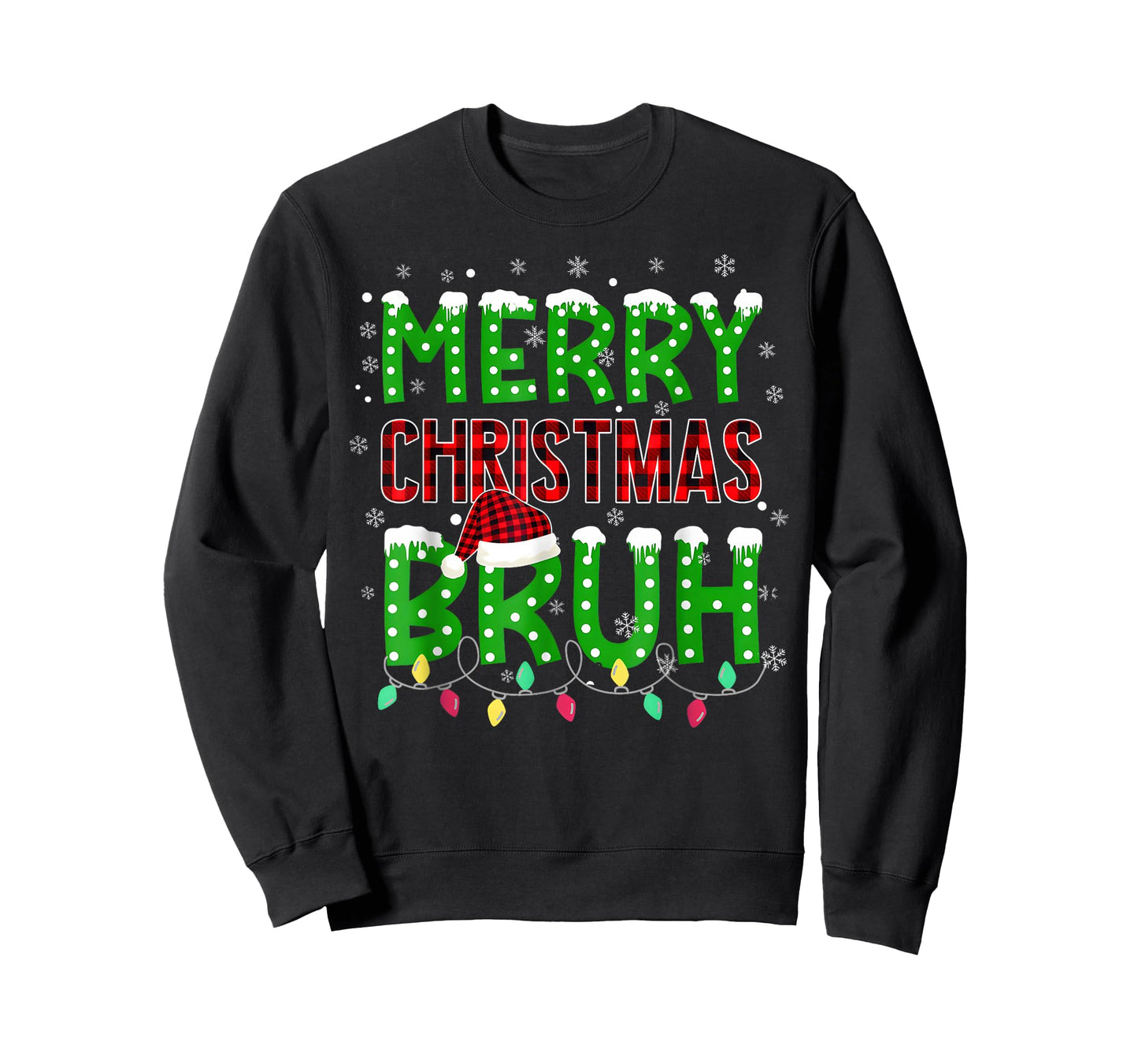 Bruh Christmas Red Plaid Teens Boys Kids Xmas Pajama T-Shirt