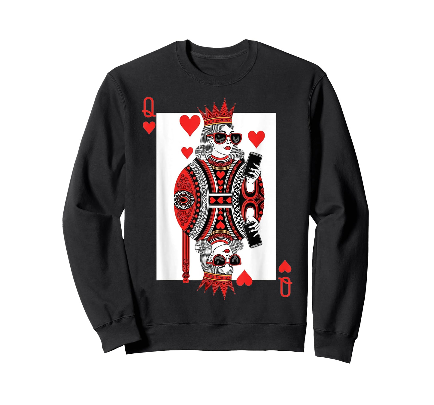 Classic Black Queen of Hearts Playing Card Poker Queen T-Shirt