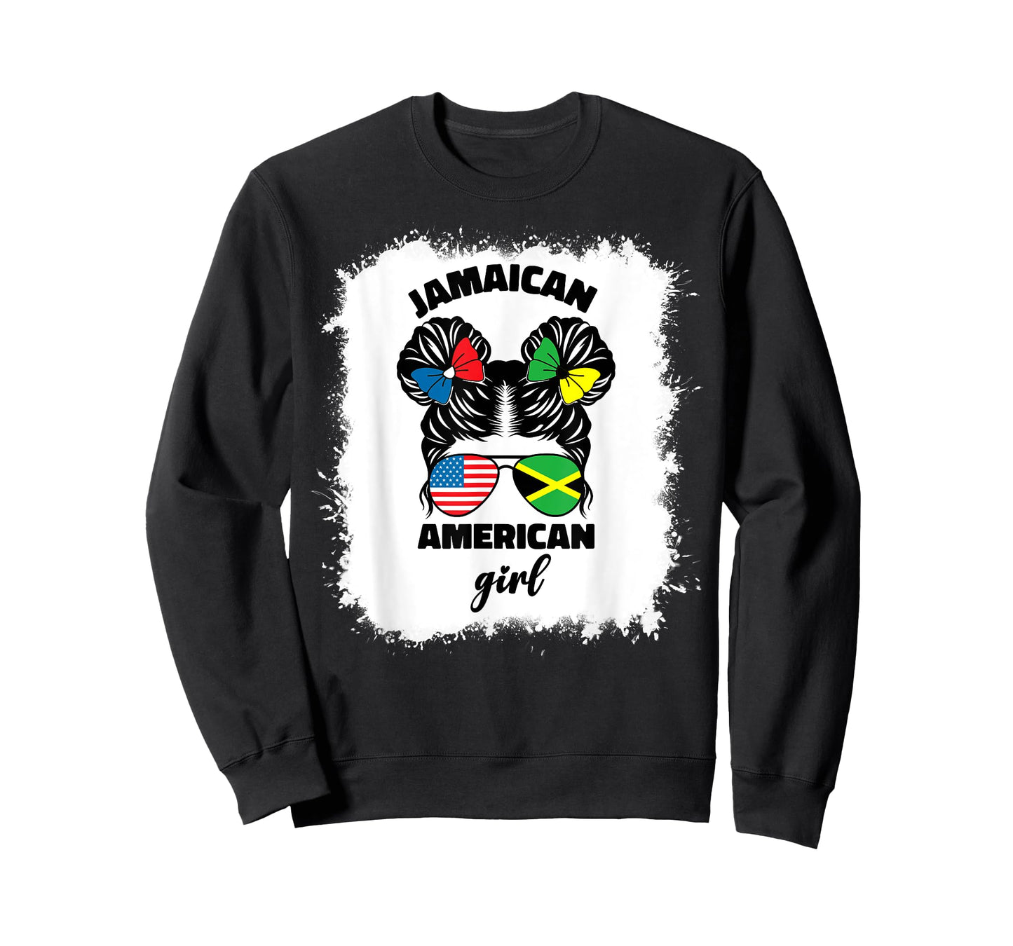 Half American And Jamaican America Jamaica Flag Kids Girl T-Shirt