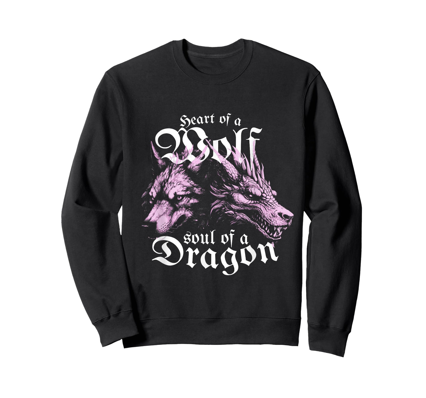 Heart of a Wolf Soul of a Dragon, Fantasy Wolf Dragon T-Shirt