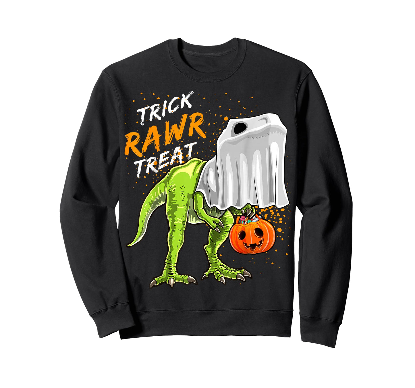 Trick Rawr Treat Halloween T Rex Dinosaur Ghost Gift Boys T-Shirt