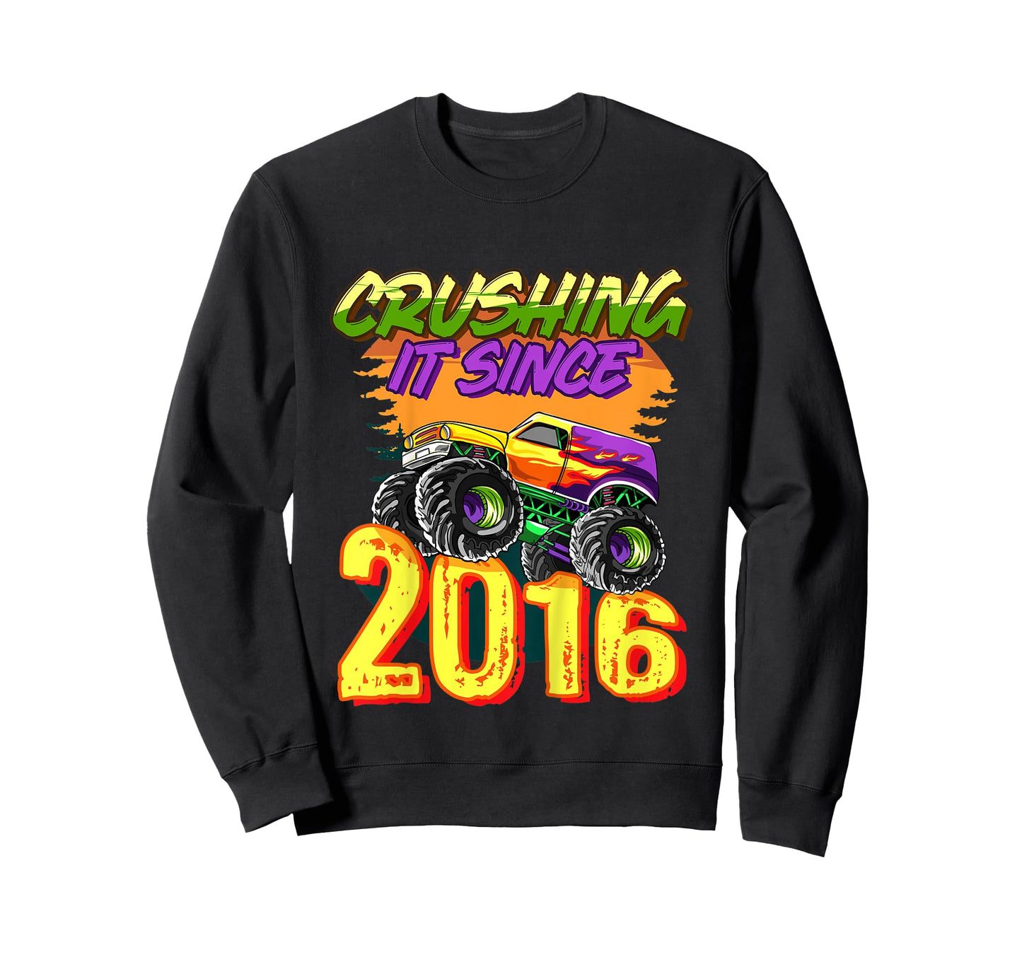 Kids Monster Truck Crushing It Since 2016 Kids Birthday Party T-Shirt