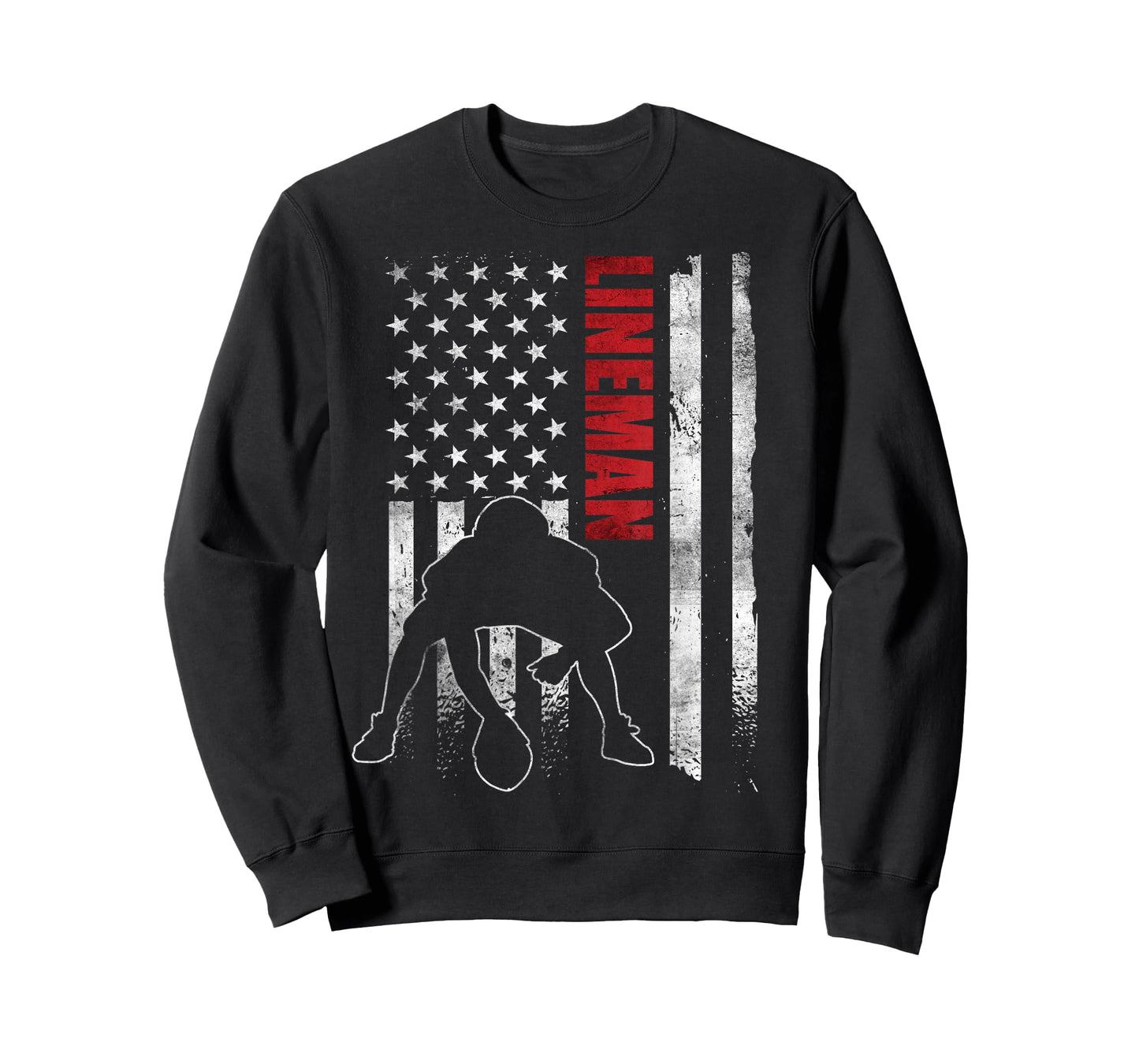 American Football Lineman Offensive Player Apparel US Flag T-Shirt