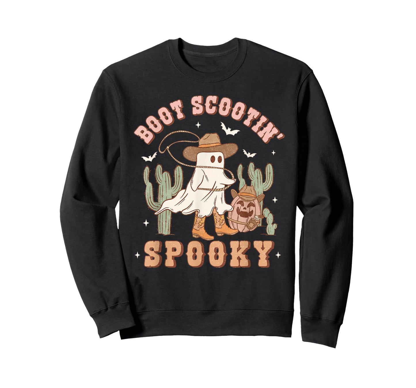 Retro Halloween Cowgirl Ghost Western Boot Scootin Spooky T-Shirt