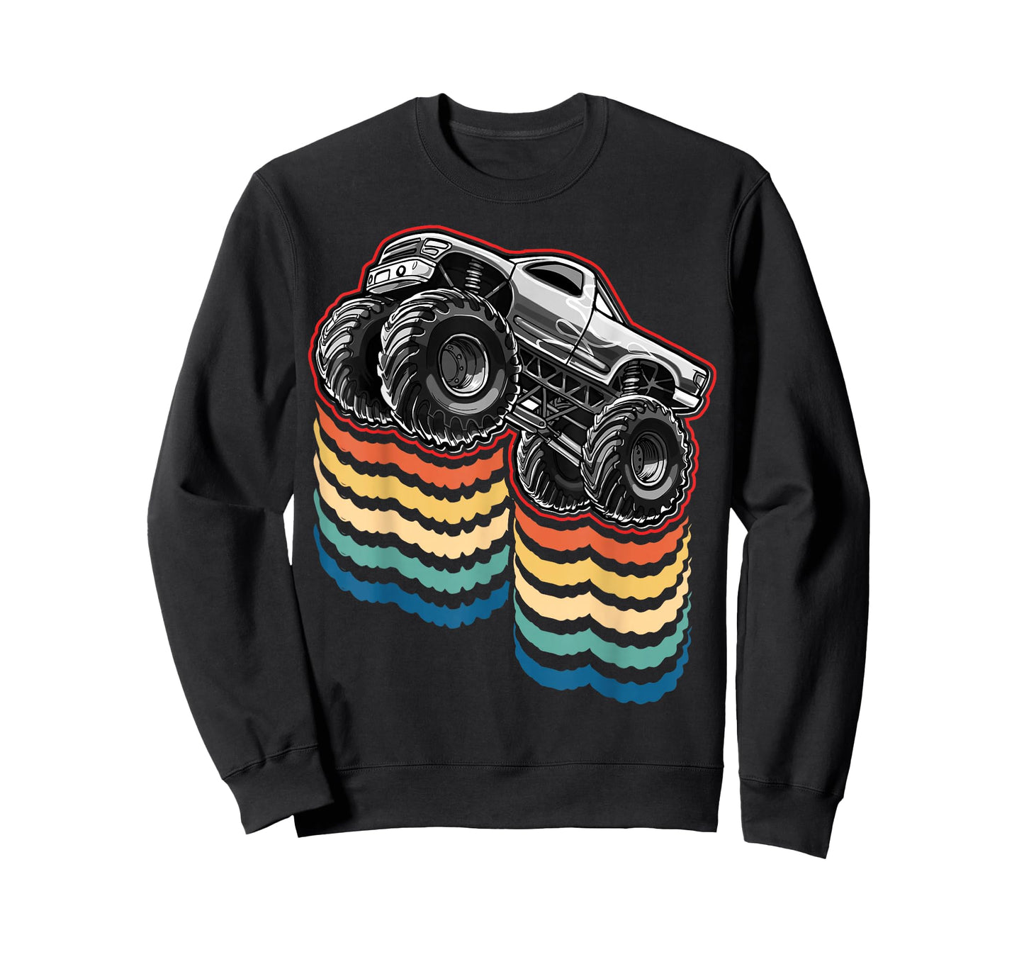 Retro Vintage Monster Truck Retro Silhouette Gift for Boys T-Shirt