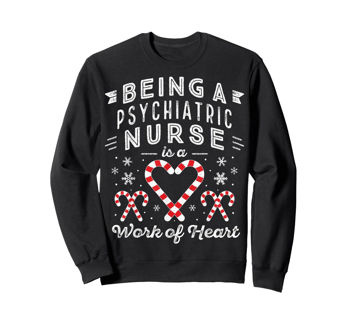 Christmas Candy Cane Heart Men Women PMHNP Psychiatric Nurse T-Shirt