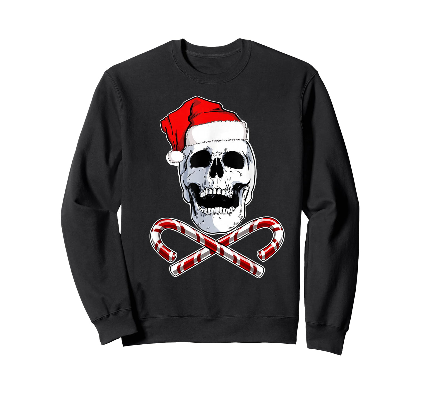 Santa Skull and Crossbones Metal Christmas T-Shirt