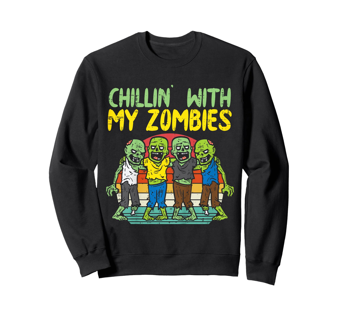 Kids Chillin With My Zombies Group Toddler Boys Halloween Kids T-Shirt