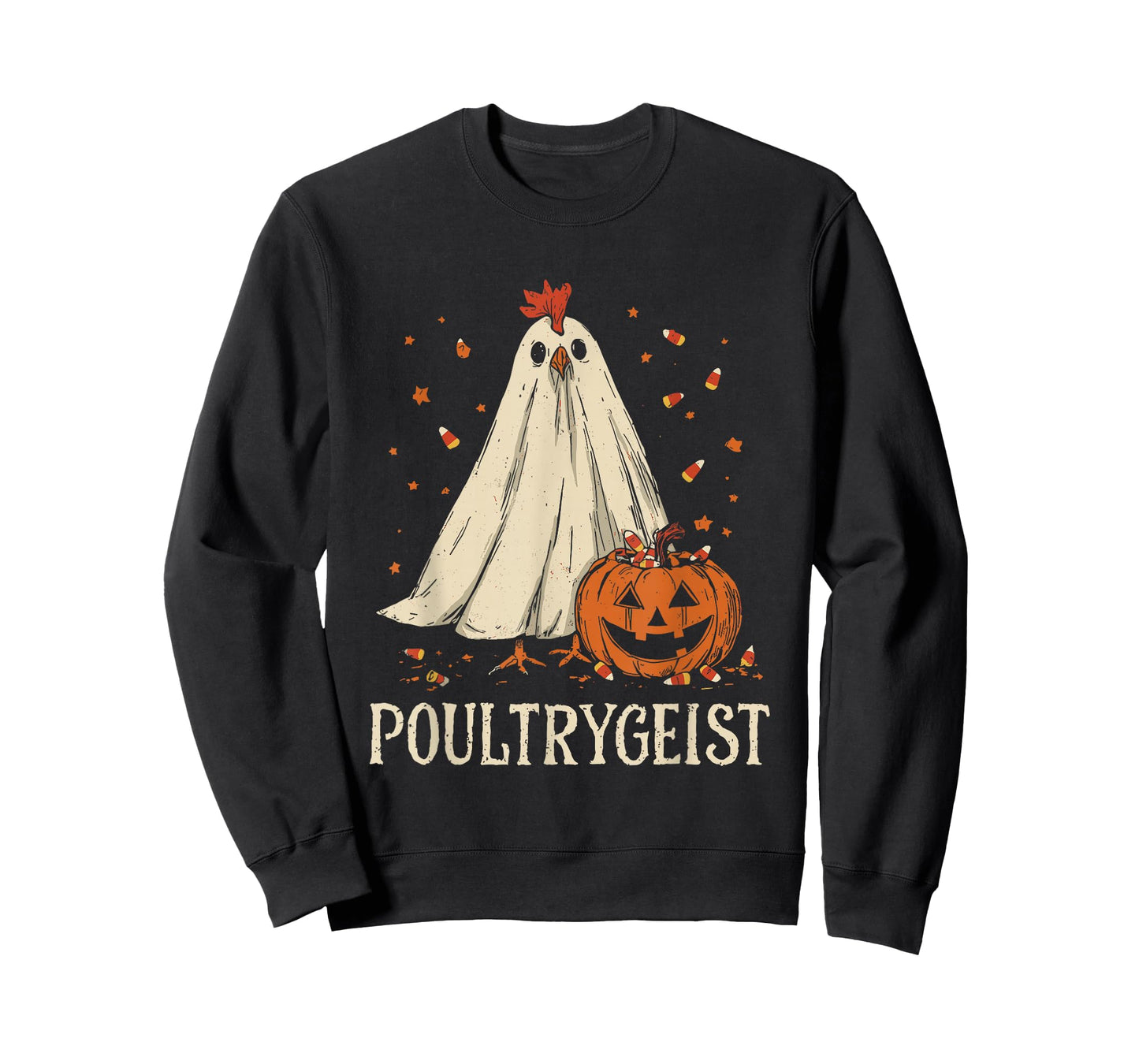 Poultrygeist Funny Chicken Ghost Pumpkin Halloween Costume T-Shirt