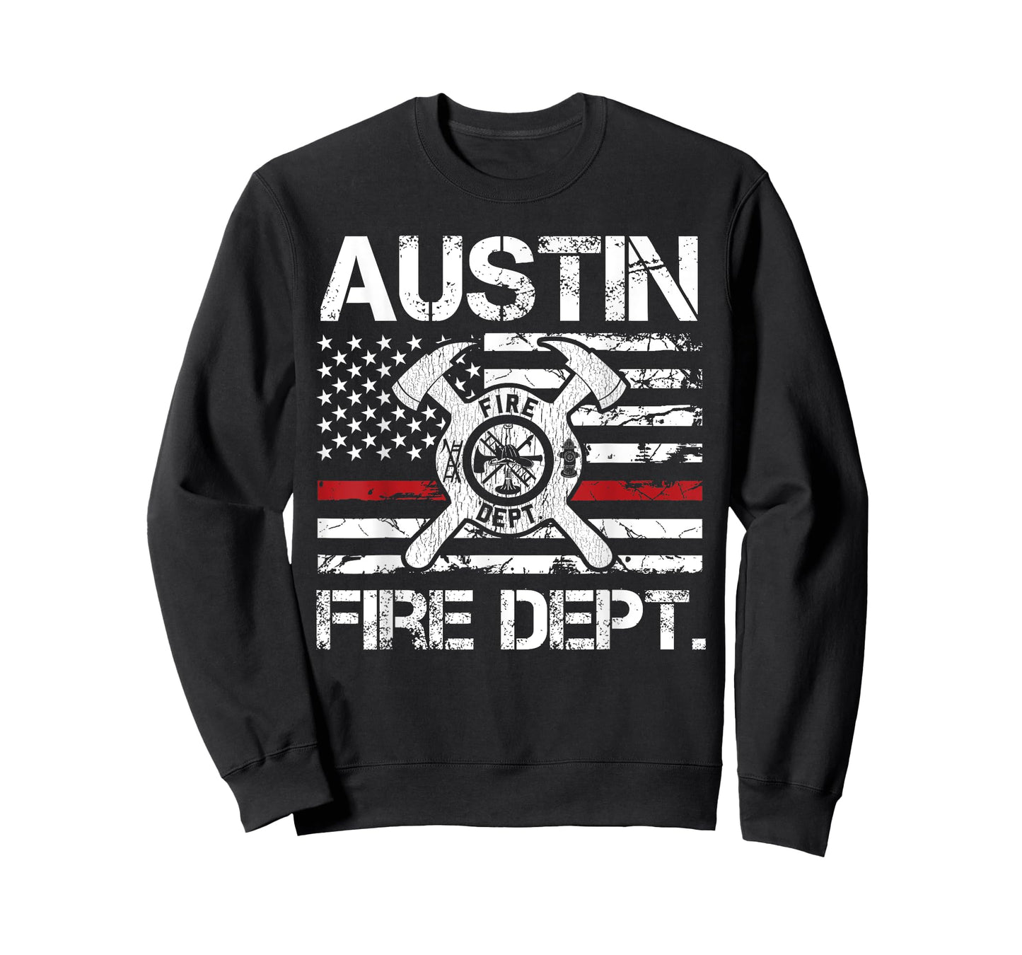 Austin Texas Fire Department Thin Red Line Logo T-Shirt