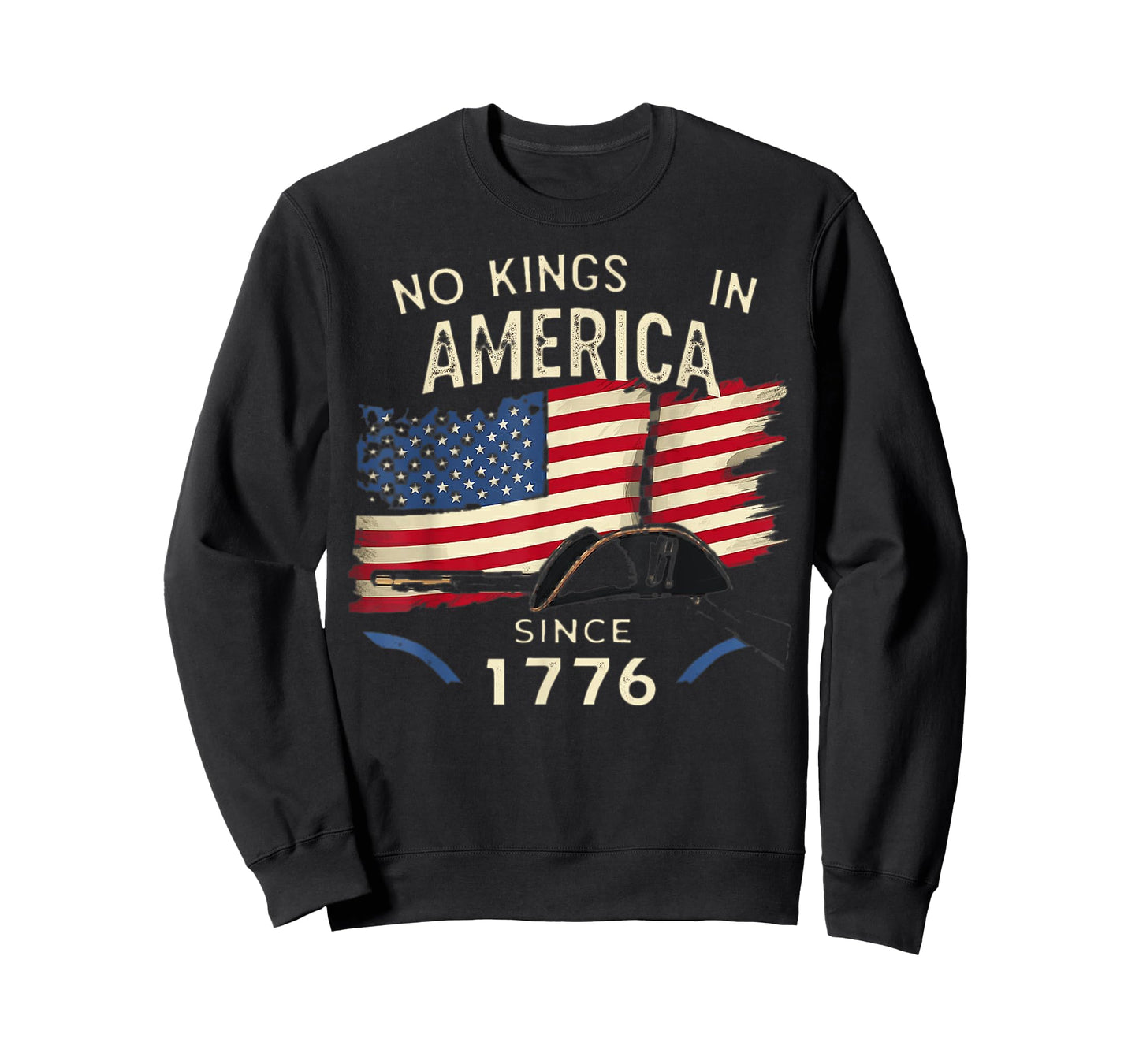 No Kings in America Since 1776 Patriotic USA Flag T-Shirt