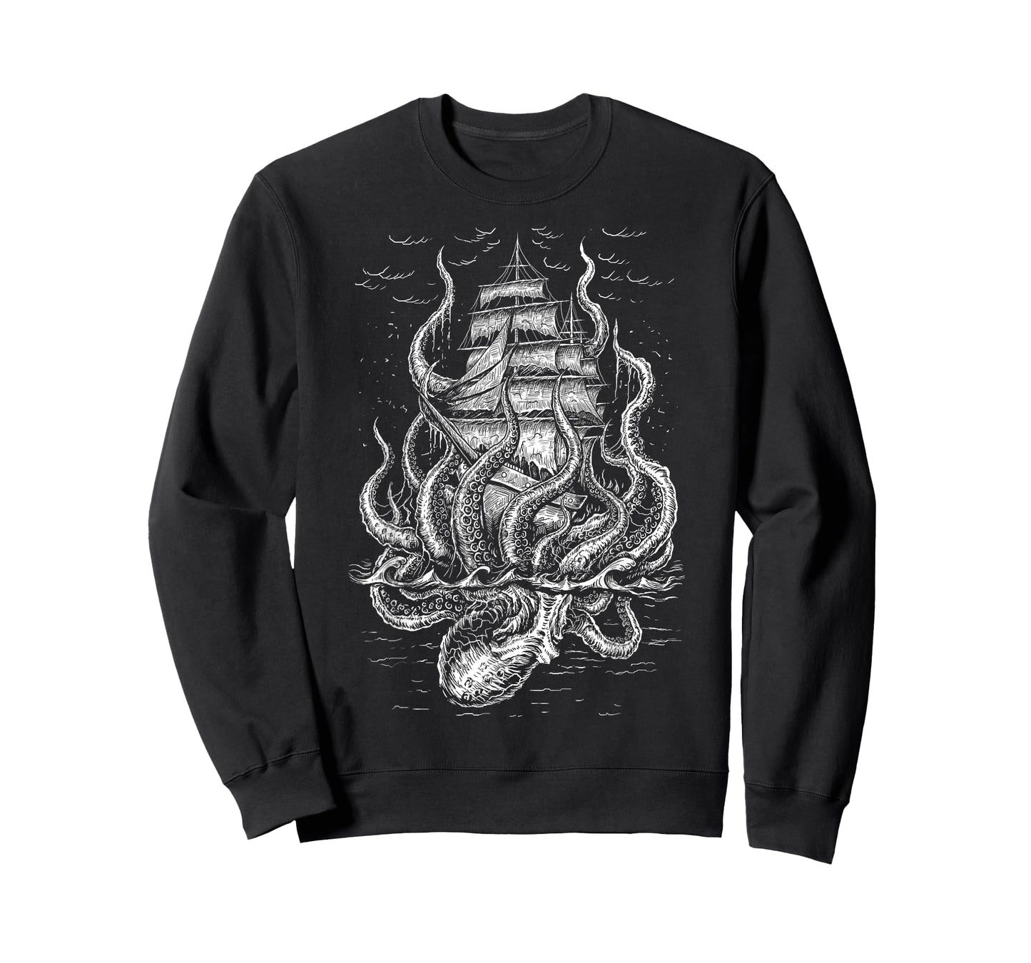 Call of the Kraken - Octopus with Pirateship T-Shirt