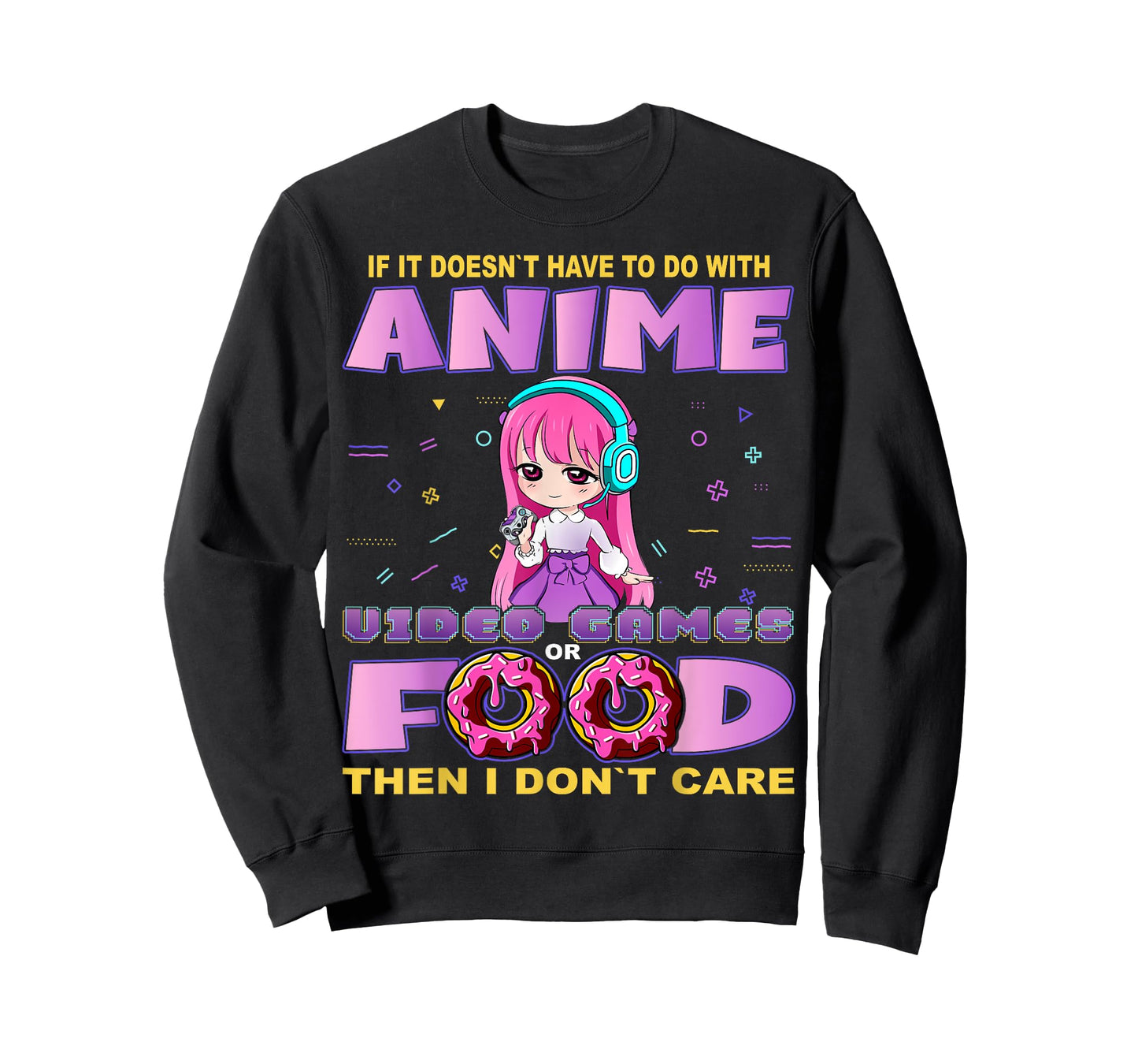 Funny Anime and Video Games Food Chibi Gaming Donut T-Shirt