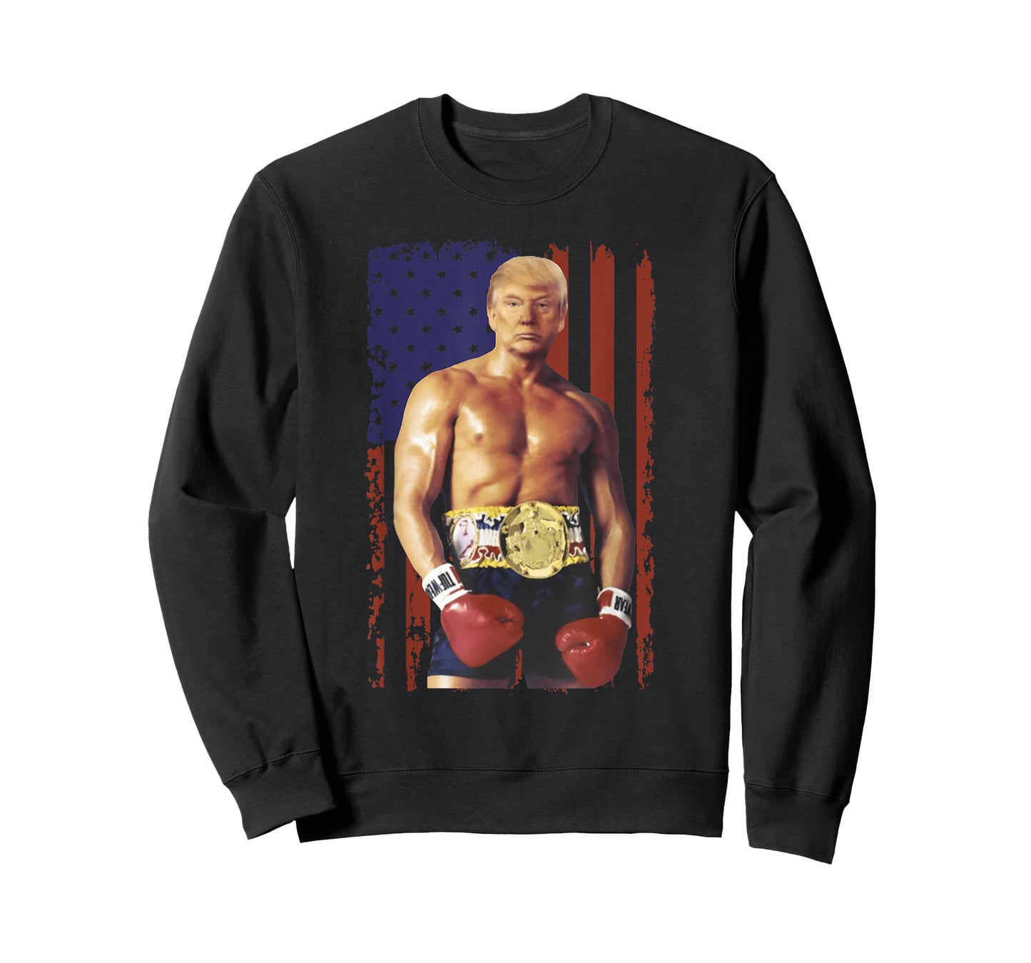 Funny Trump Rocky Boxing Meme Boxer US Flag Patriot T-Shirt