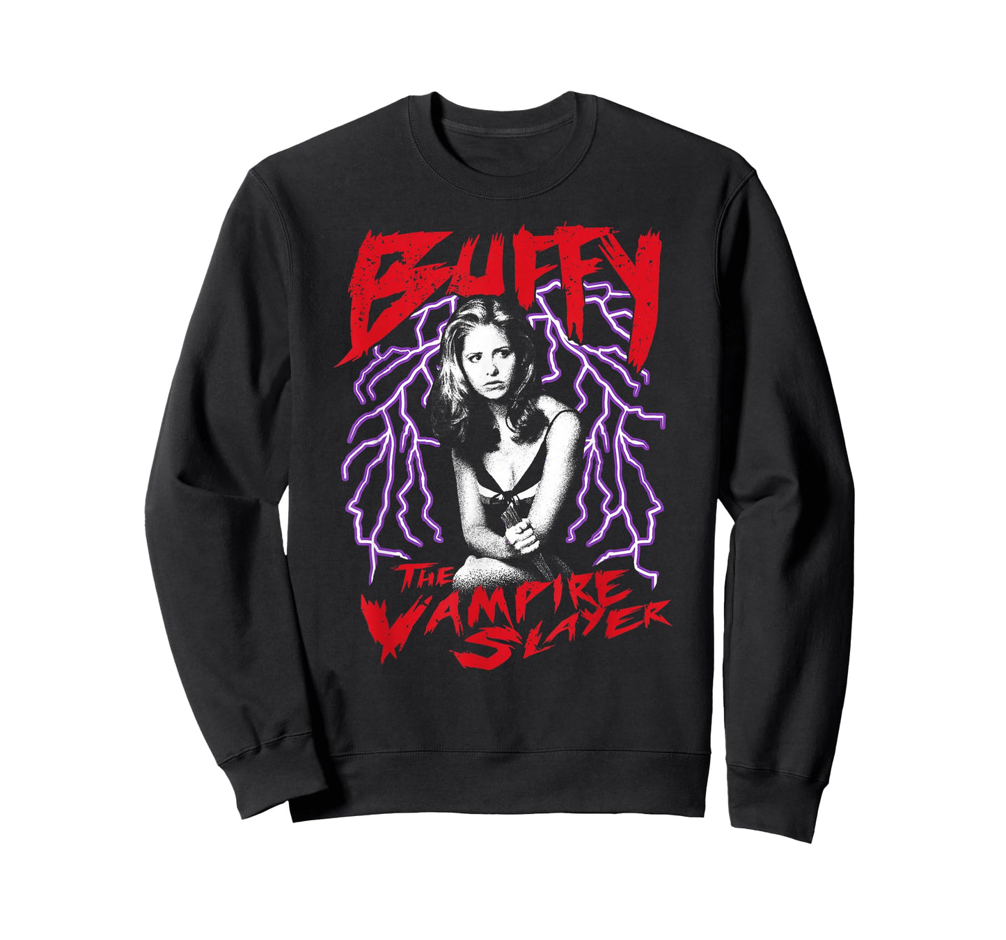 Buffy The Vampire Slayer Front and Back Lightning TV Show T-Shirt